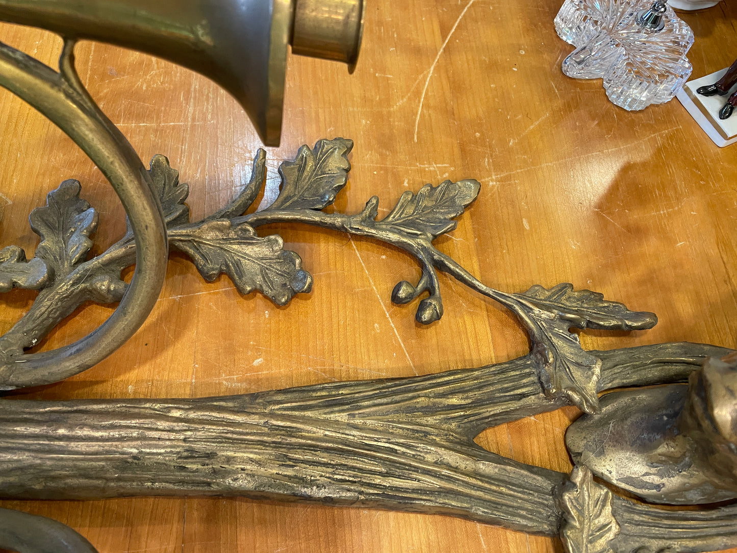 Brass Stag Wall Sconce with Candlesticks (03T00O)