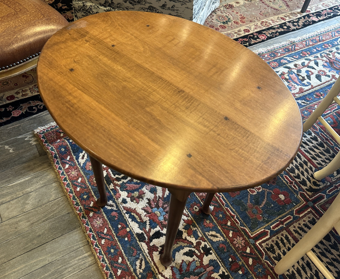 Michael Camp Bench Made Oval End Table (0C4019)