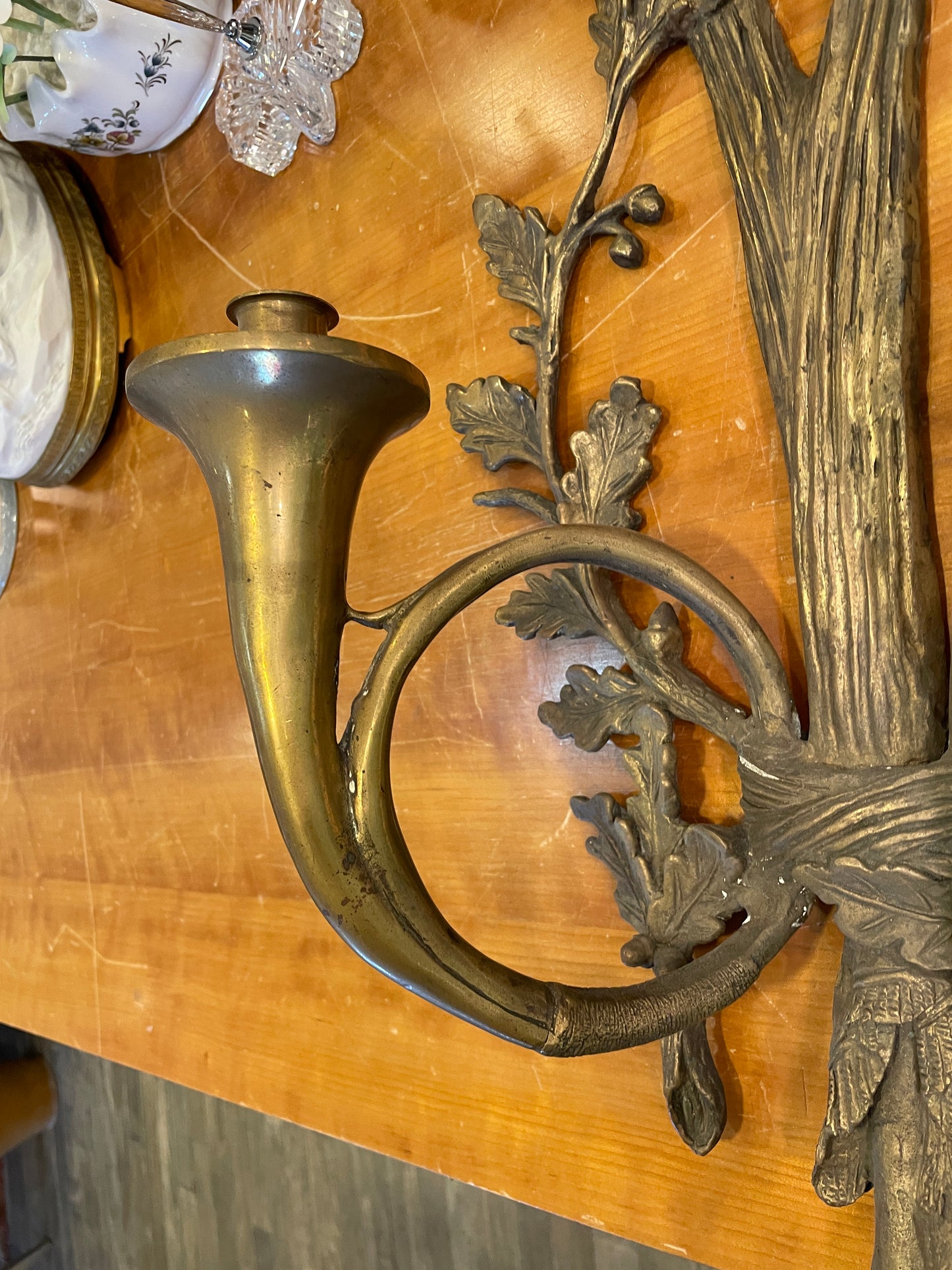 Brass Stag Wall Sconce with Candlesticks (03T00O)