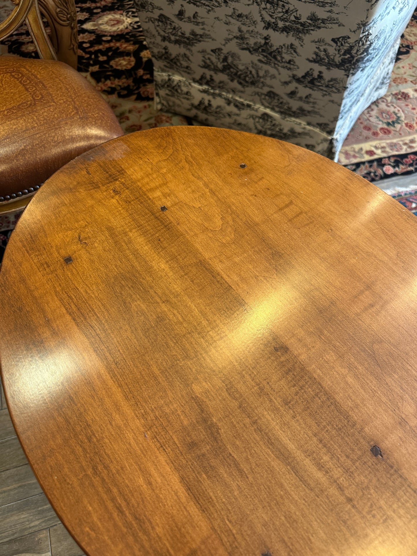 Michael Camp Bench Made Oval End Table (0C4019)