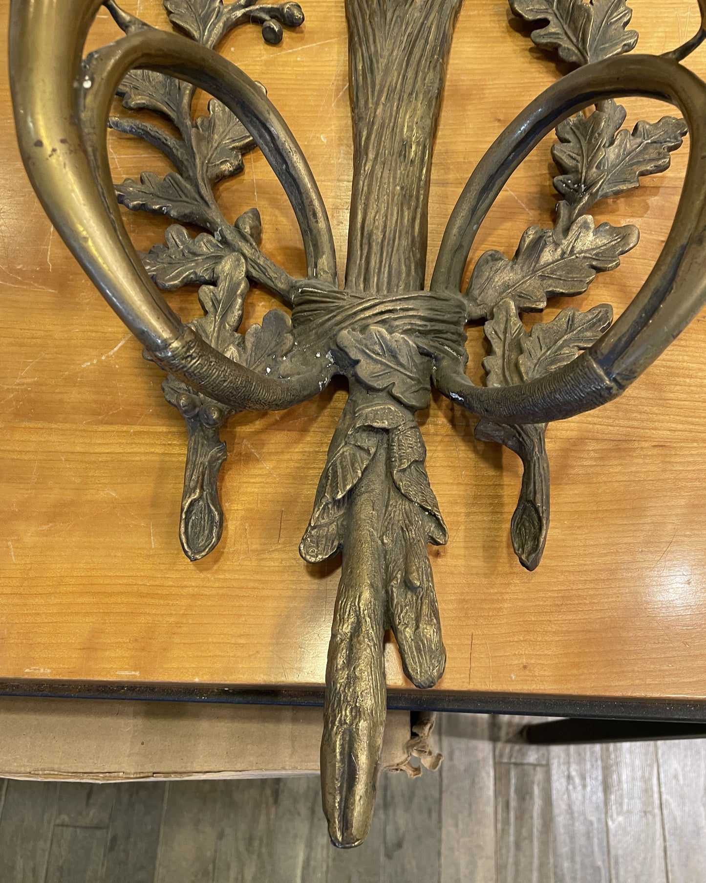 Brass Stag Wall Sconce with Candlesticks (03T00O)