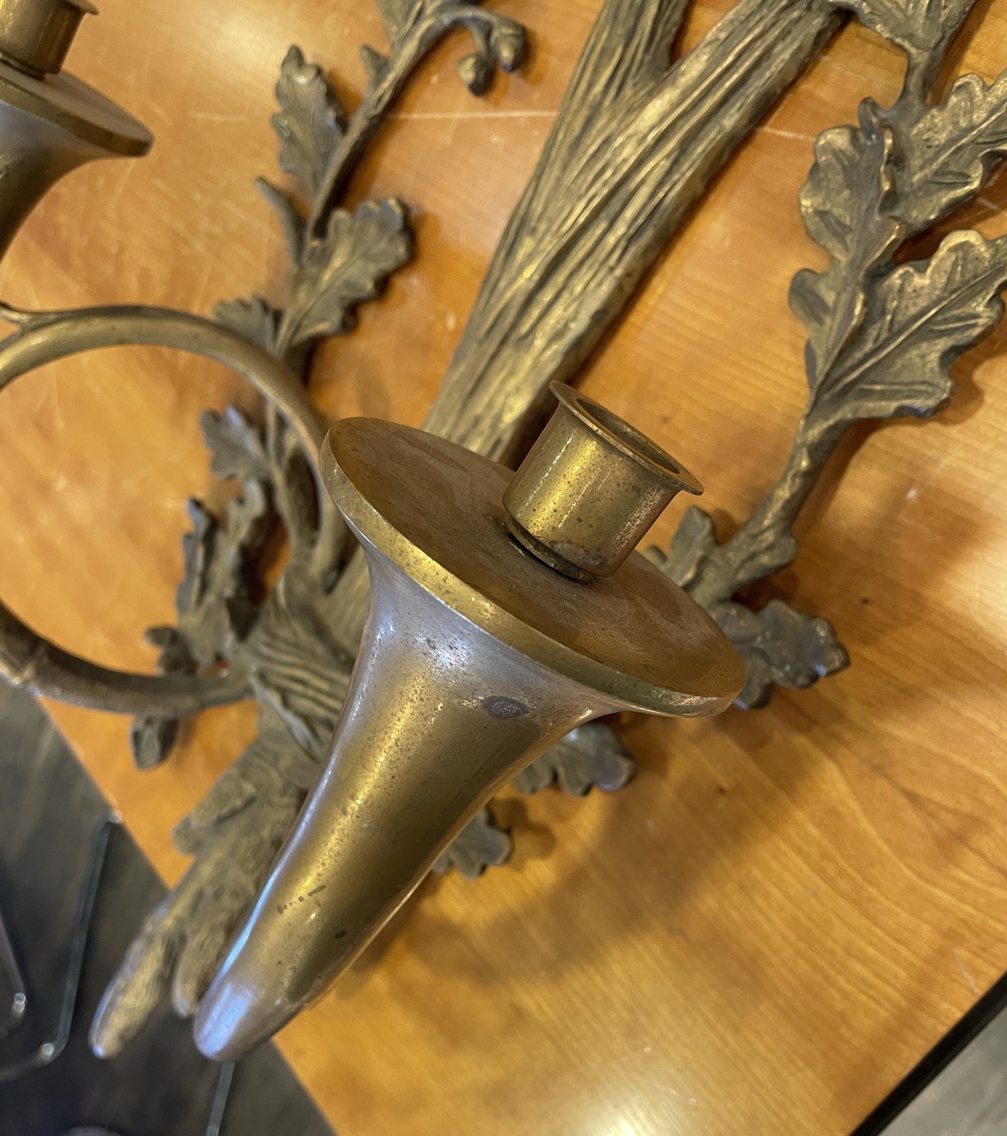 Brass Stag Wall Sconce with Candlesticks (03T00O)