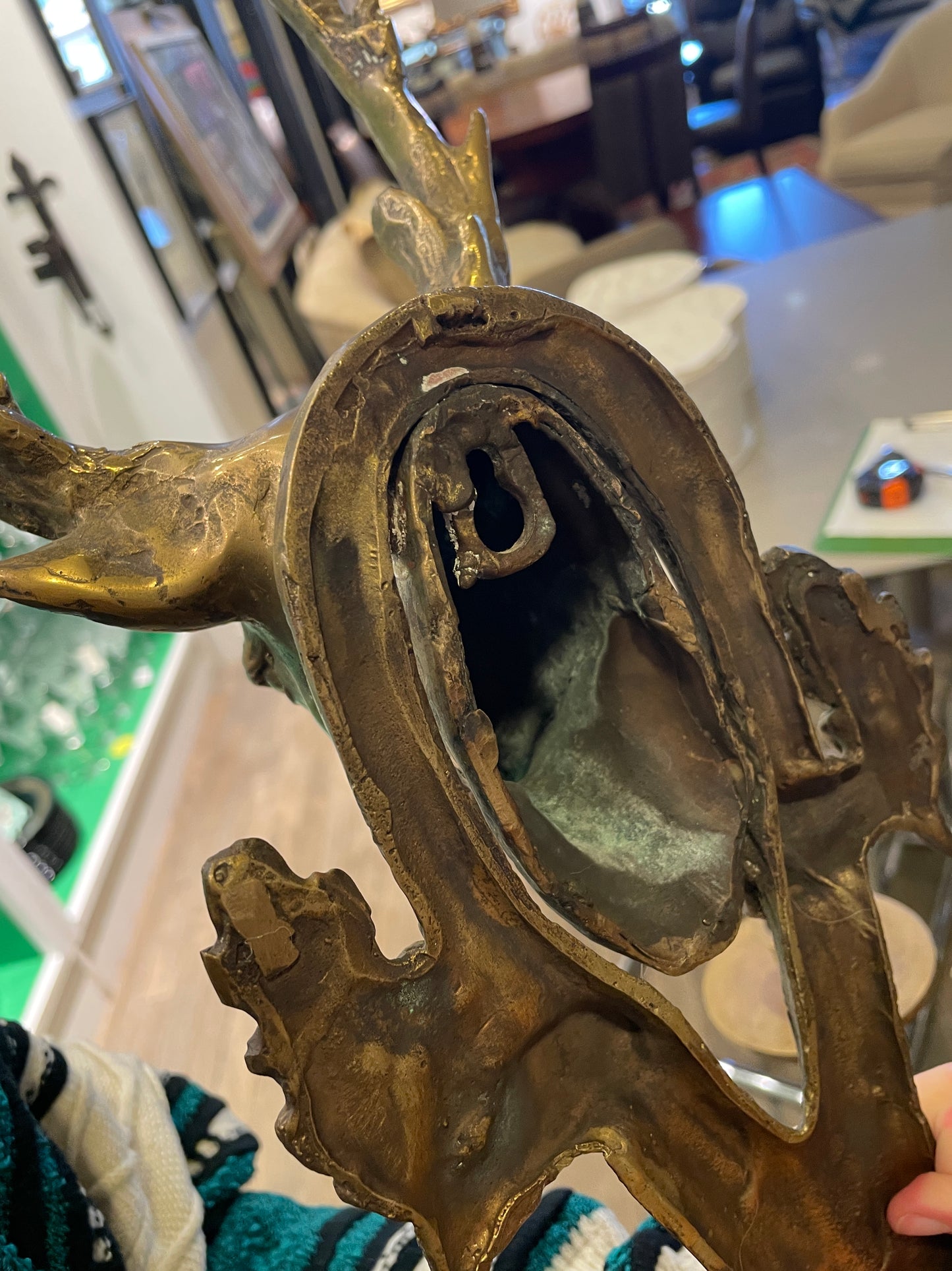Brass Stag Wall Sconce with Candlesticks (03T00O)