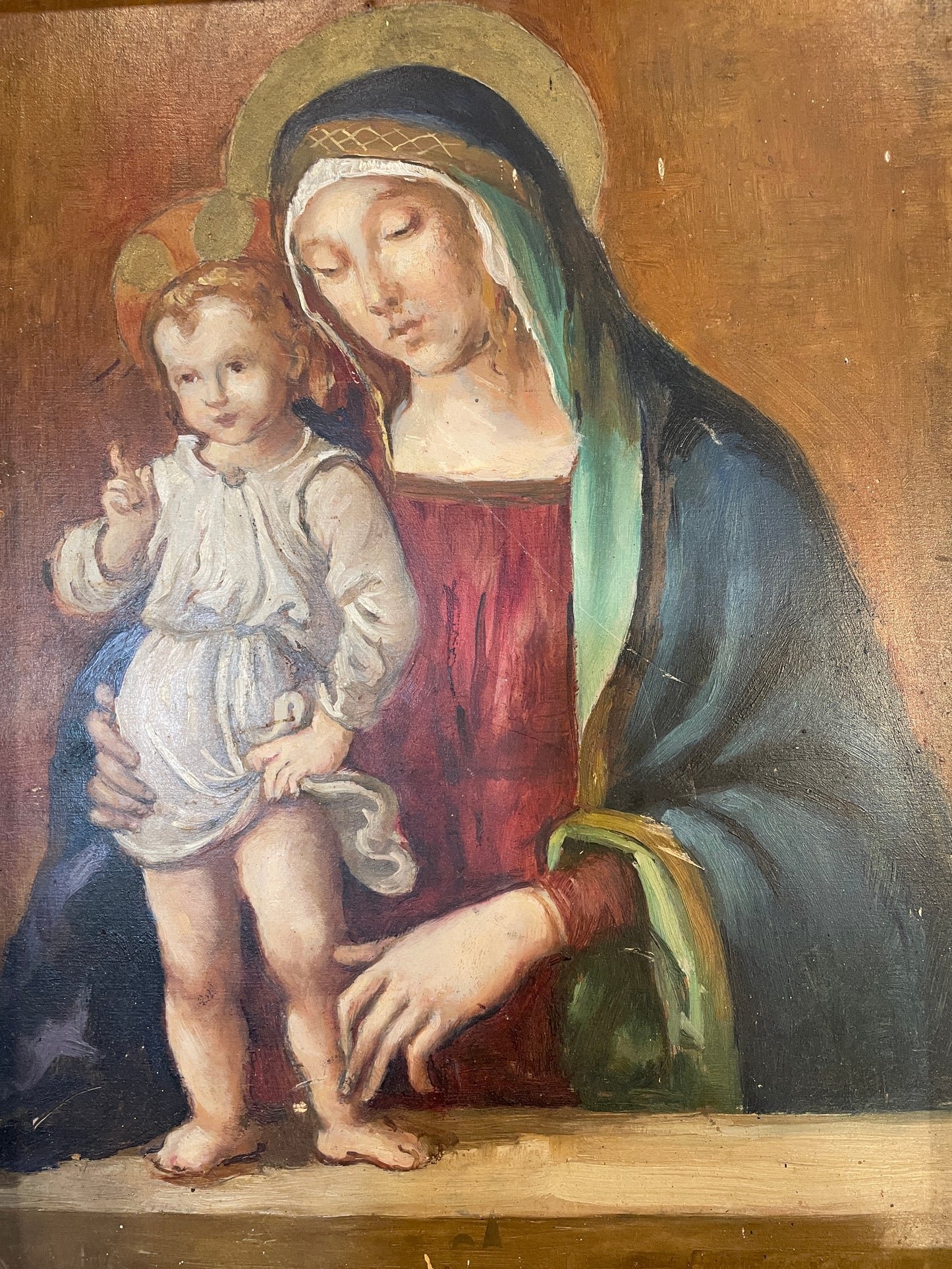 Reproduction of Bernardino Pinturicchio, Oil on Board "Madonna of the Windowsill" (03T00P)