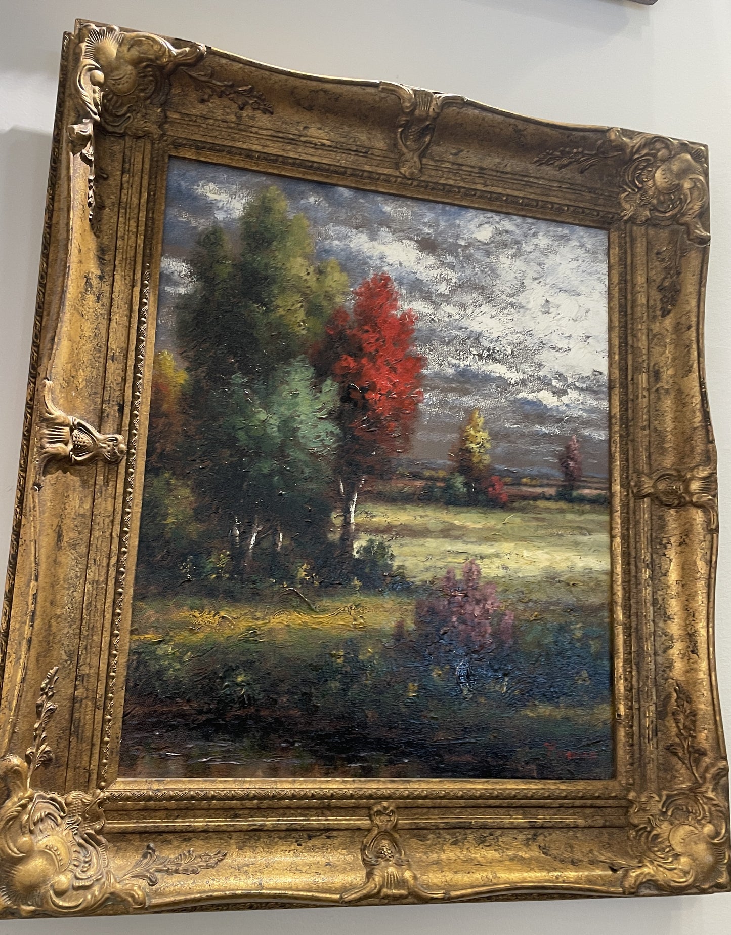 Pablo Munoz Oil on Canvas "The Red Tree"