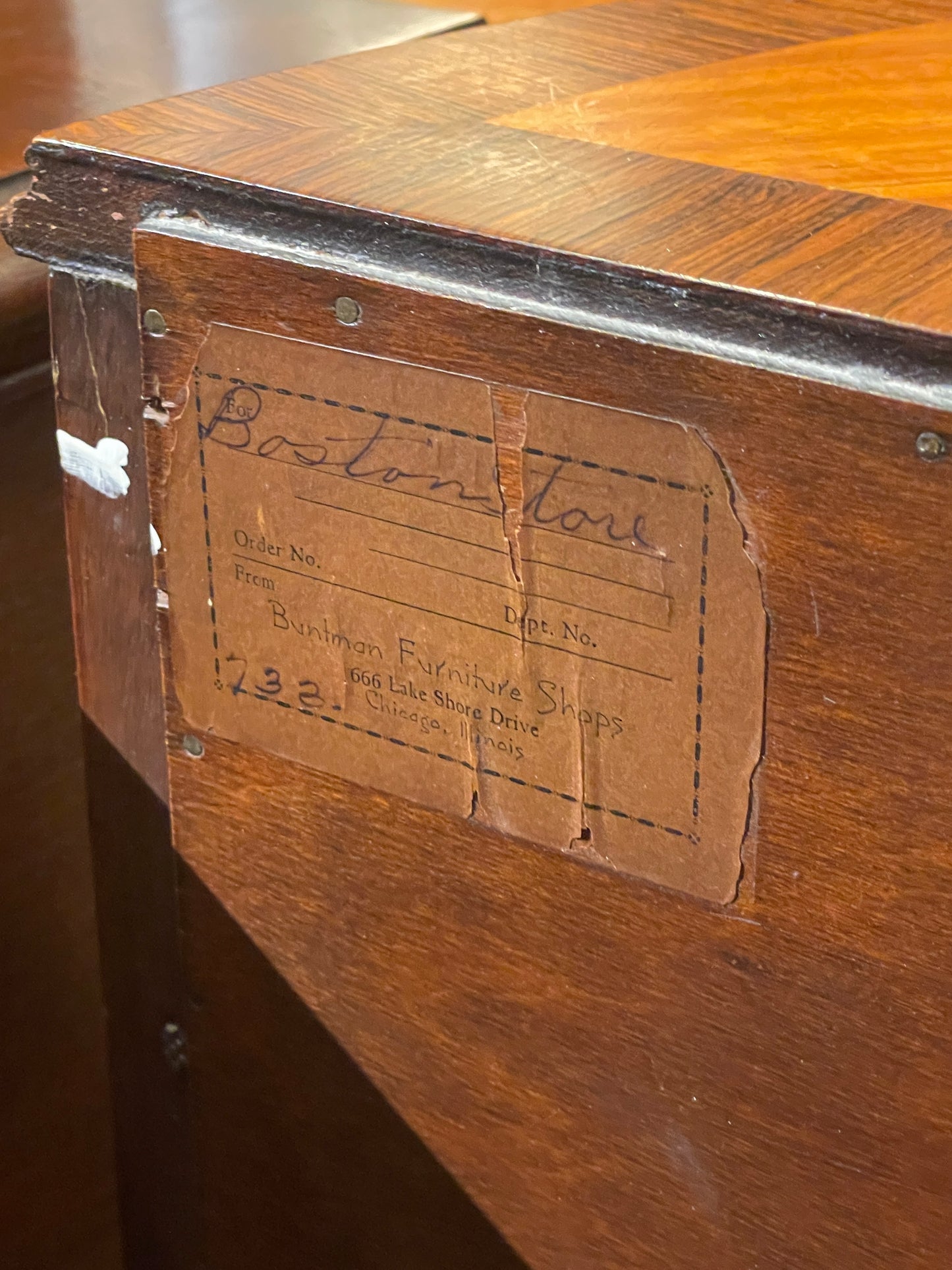 Vintage French Demilune chest with ormolu, AS IS (0HO00V)