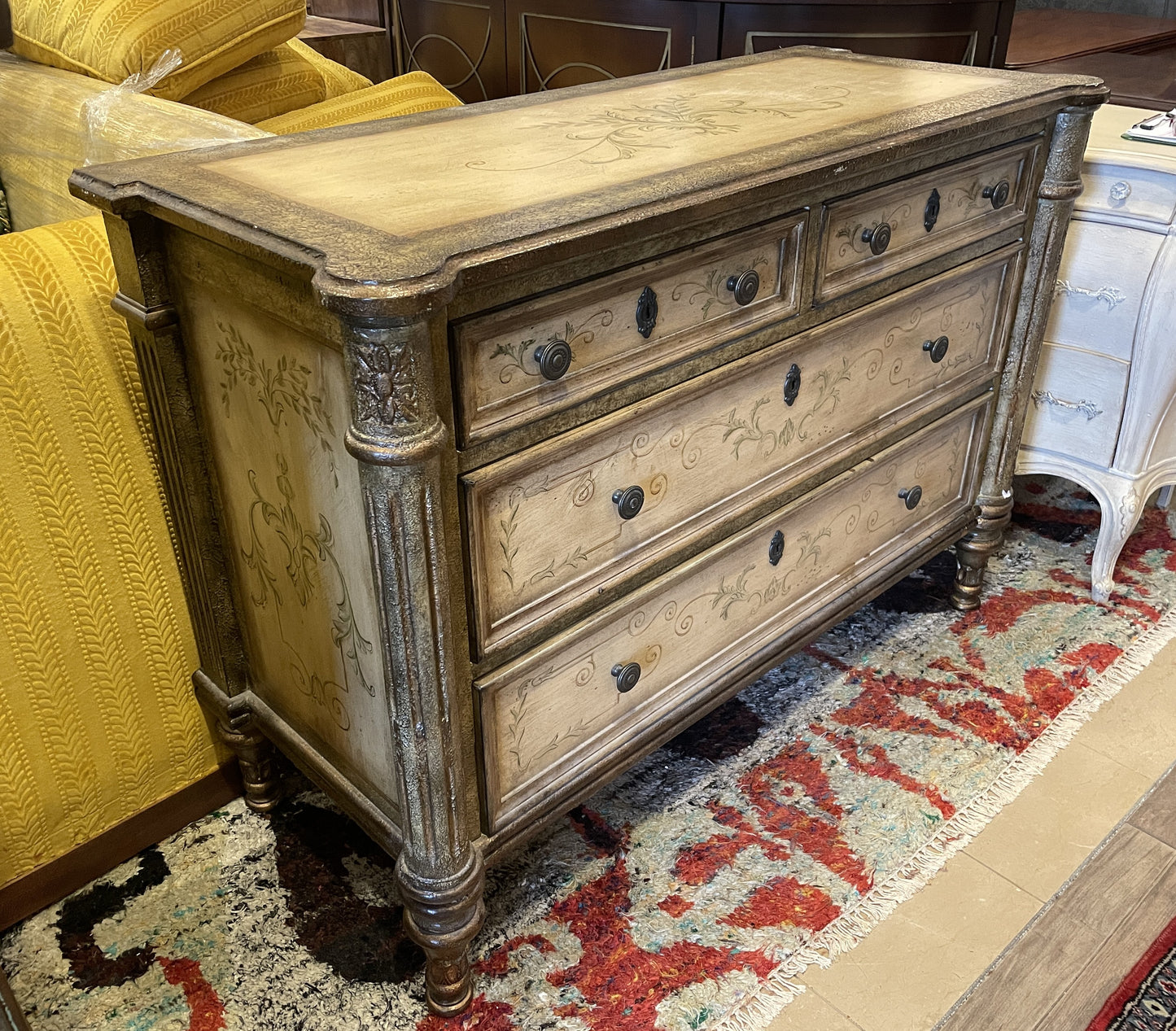 Faux Finished Chest of Drawers/Console Cabinet, AS IS (0HO00W)
