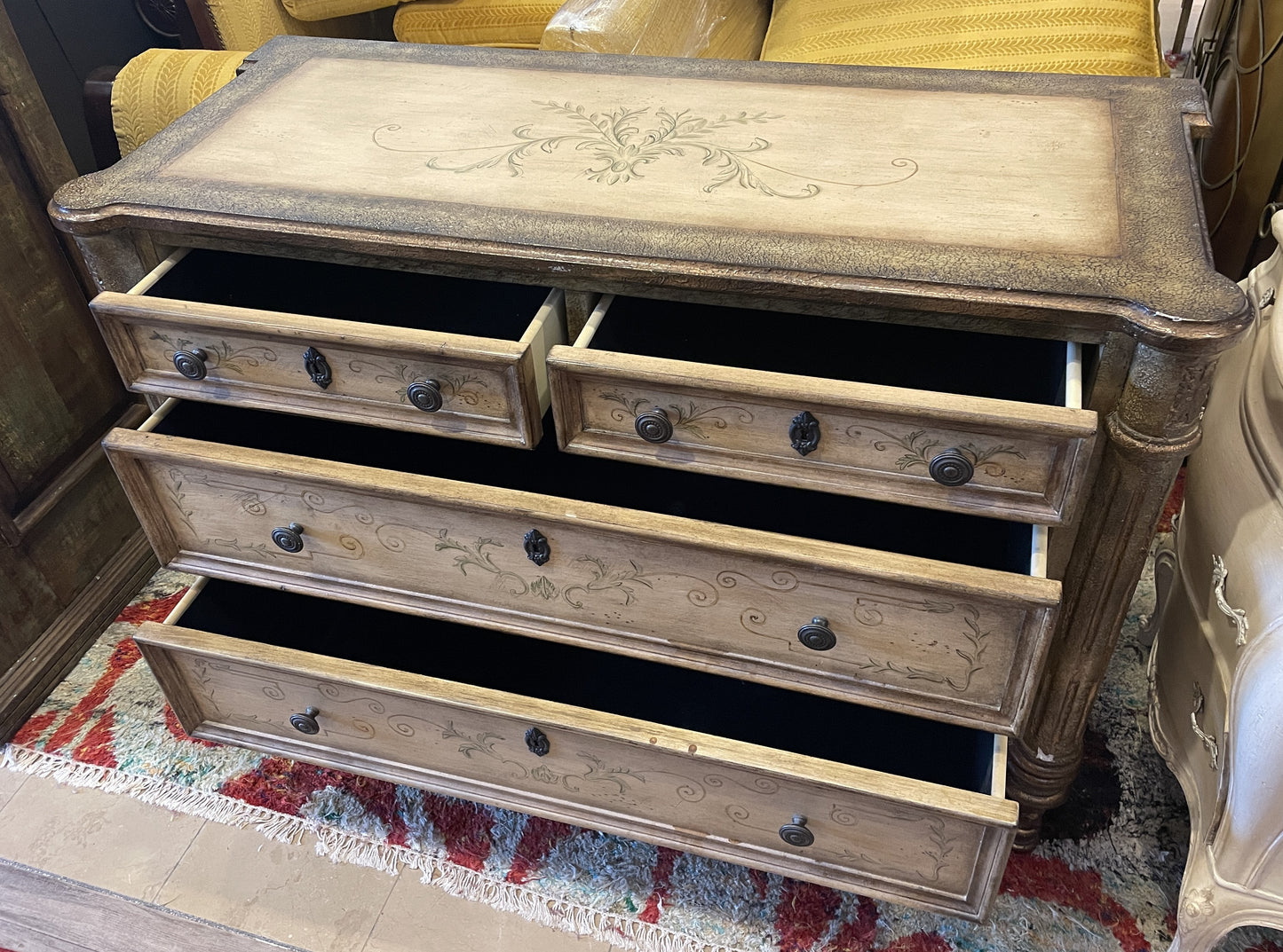 Faux Finished Chest of Drawers/Console Cabinet, AS IS (0HO00W)
