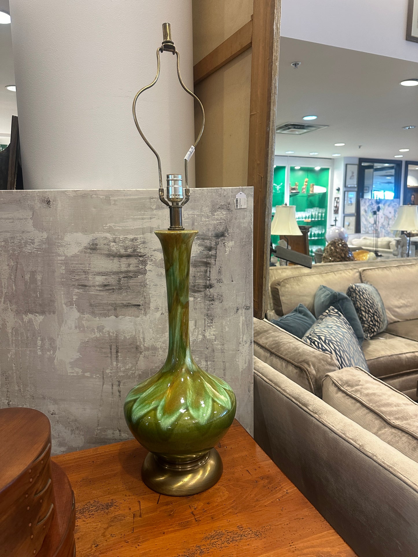 1950's Mid Century Drip Glaze Lamp (0ID003)