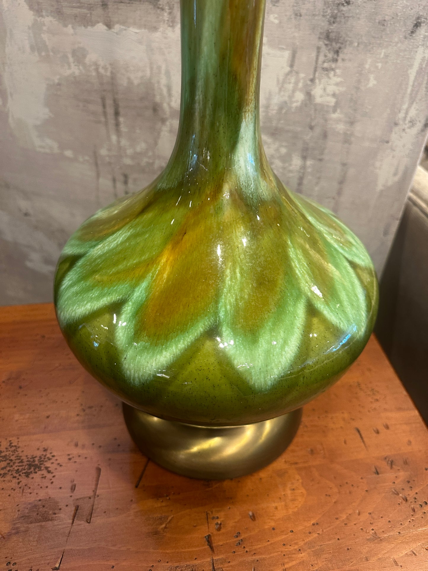 1950's Mid Century Drip Glaze Lamp (0ID003)