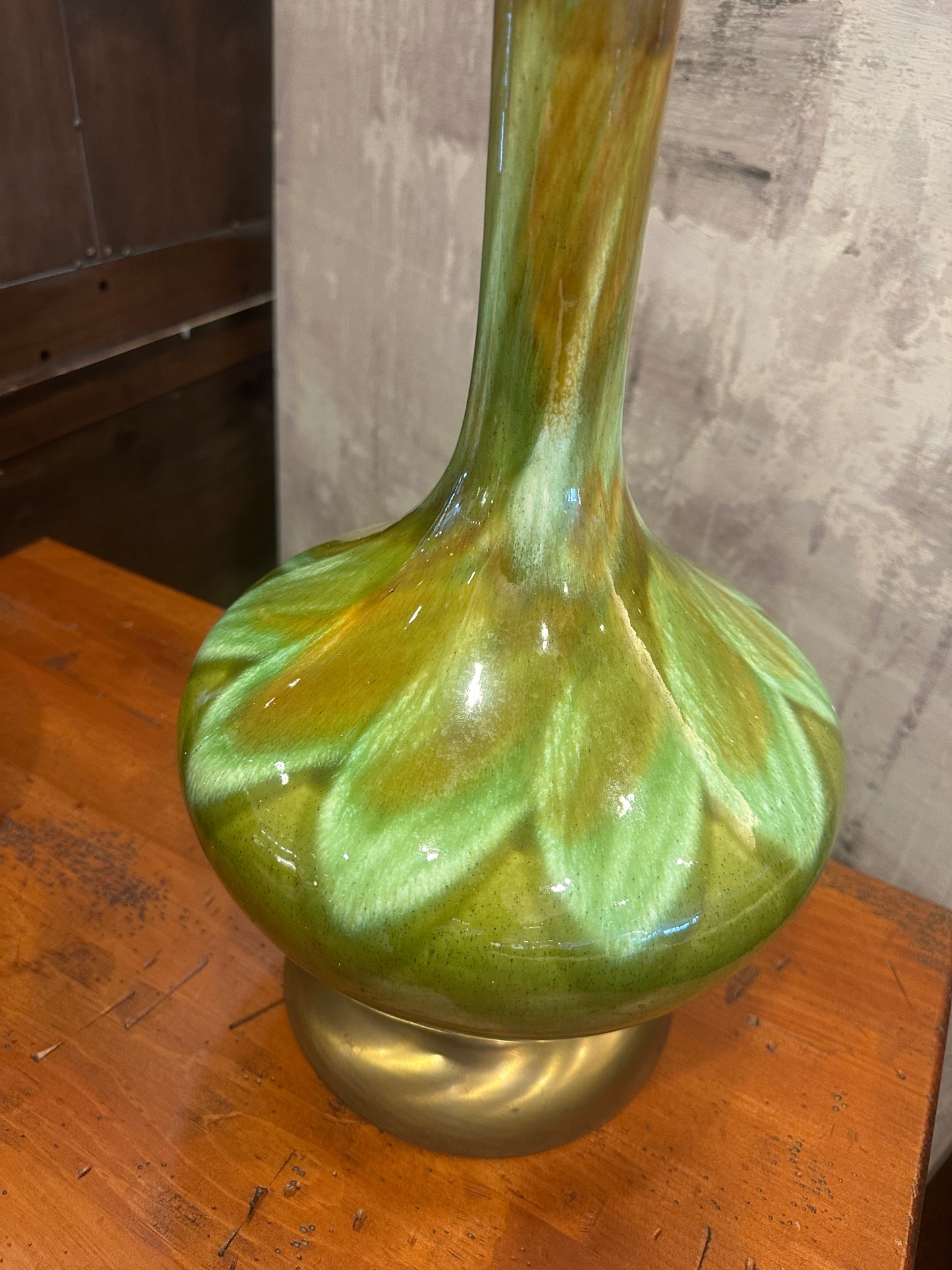 1950's Mid Century Drip Glaze Lamp (0ID003)