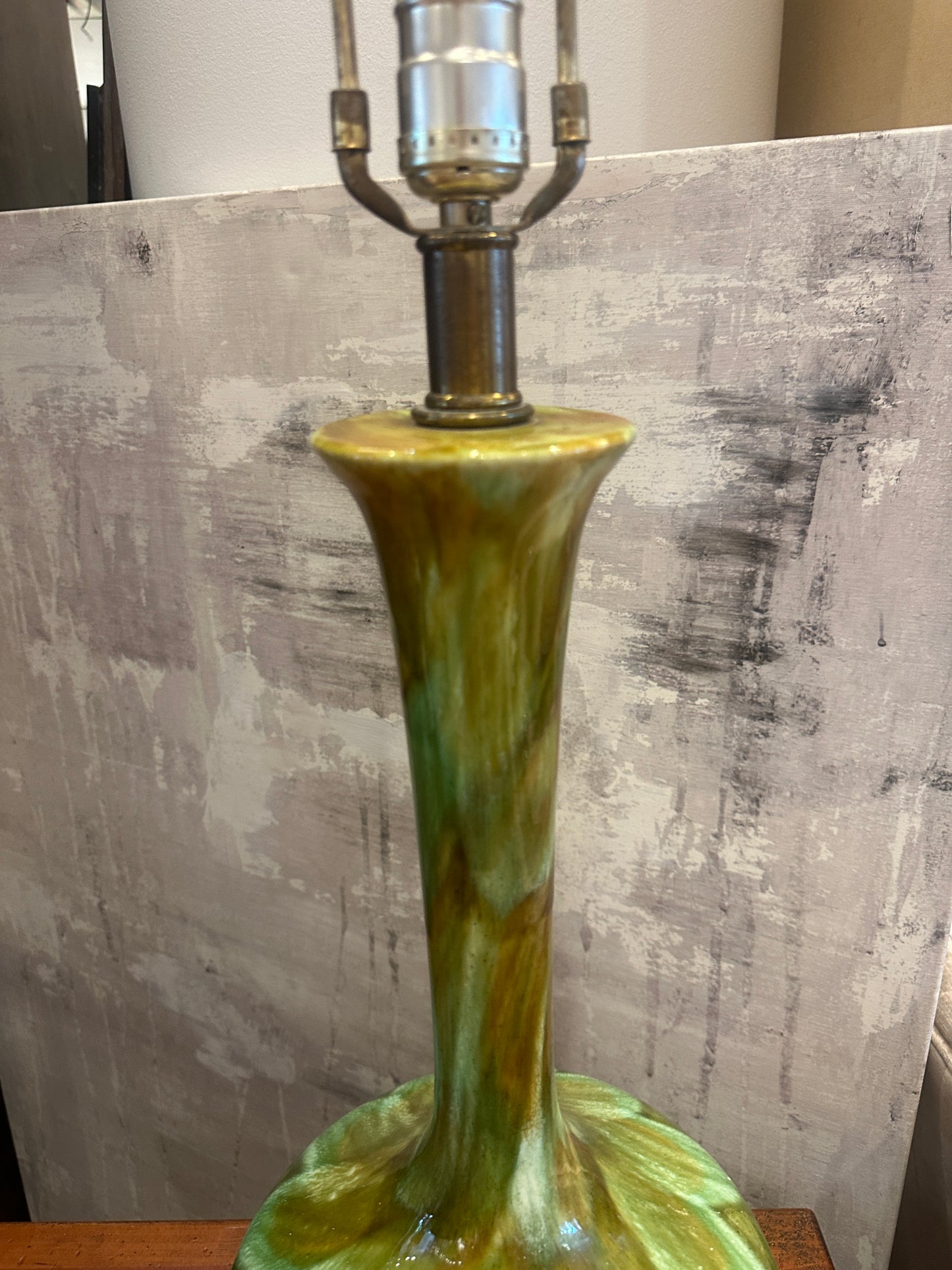 1950's Mid Century Drip Glaze Lamp (0ID003)