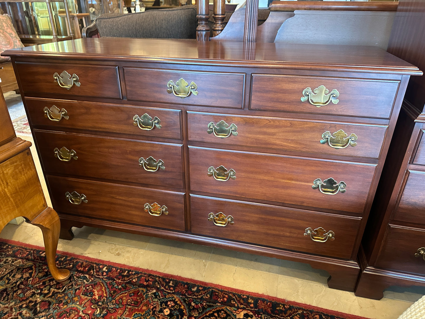 Henkel Harris Black Cherry Chest of Drawers, 9 Drawer (0C400D)