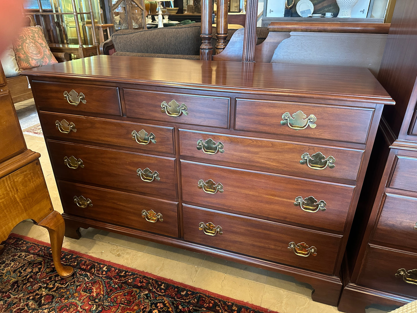 Henkel Harris Black Cherry Chest of Drawers, 9 Drawer (0C400D)