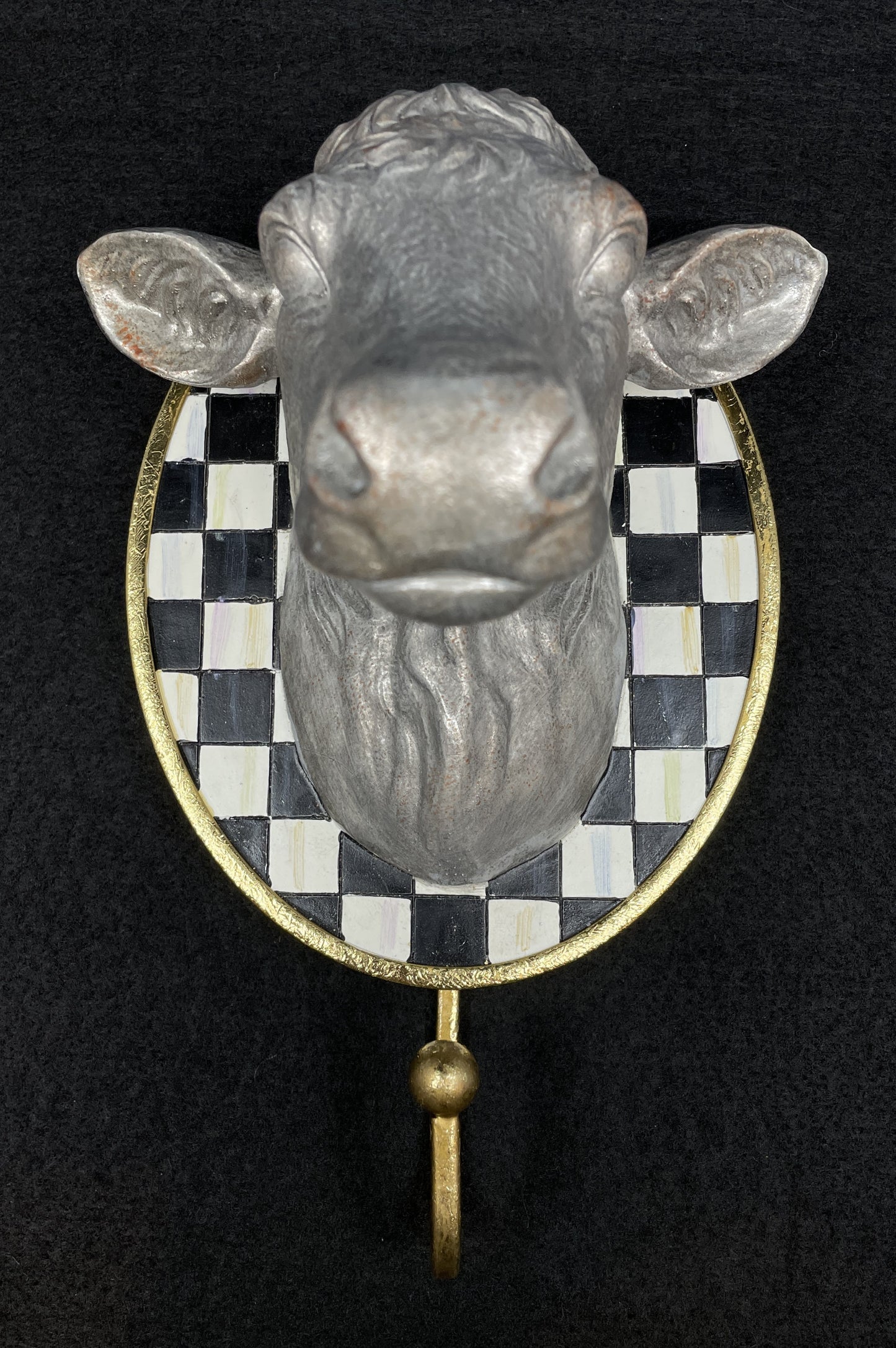 Mackenzie-Childs Courtly Check Cow Hook (0OO005)