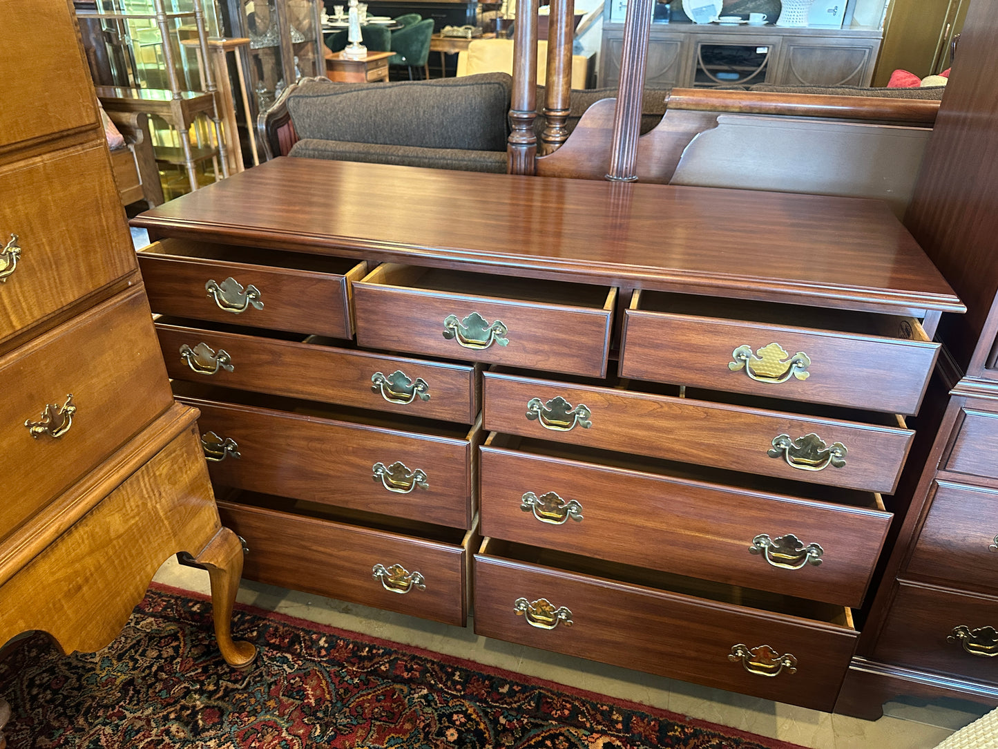 Henkel Harris Black Cherry Chest of Drawers, 9 Drawer (0C400D)