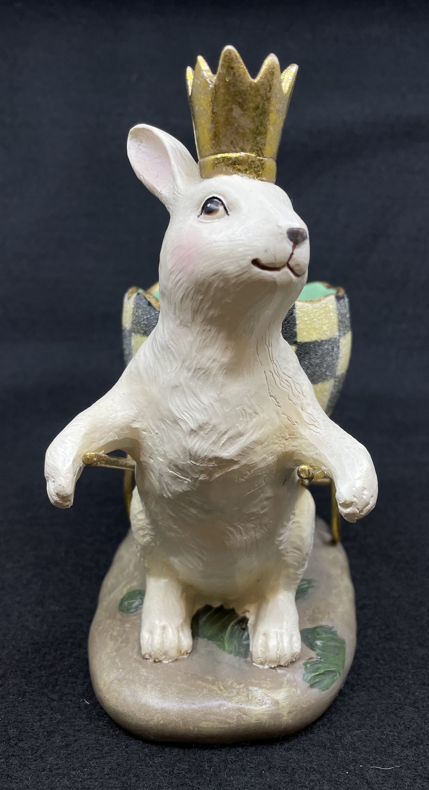 Mackenzie-Childs Courtly Check Easter Bunny with Egg Cart (0OO009)
