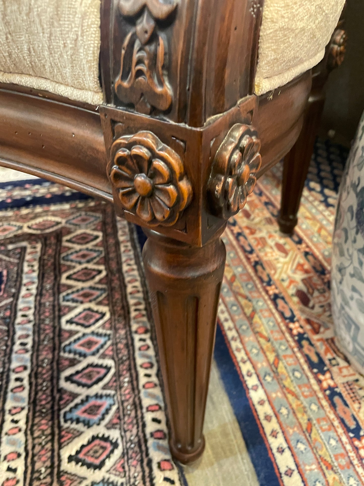 Hancock and Moore Louis XVI Style Upholstered Arm Chair