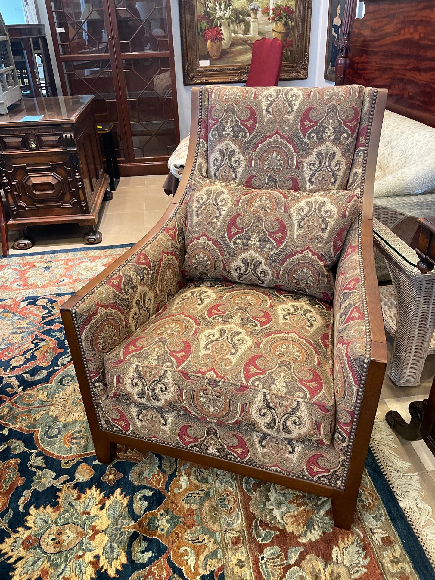Century Paisely Arm Chair