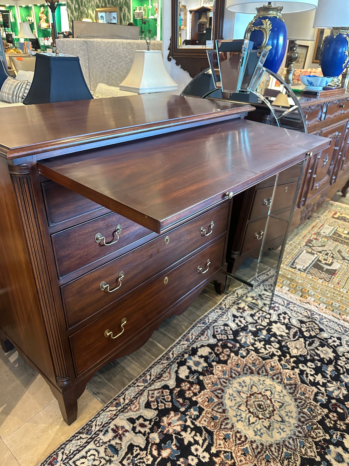 Henkel Harris Block Front Mahogany 5 Drawer Chest (0C401P)