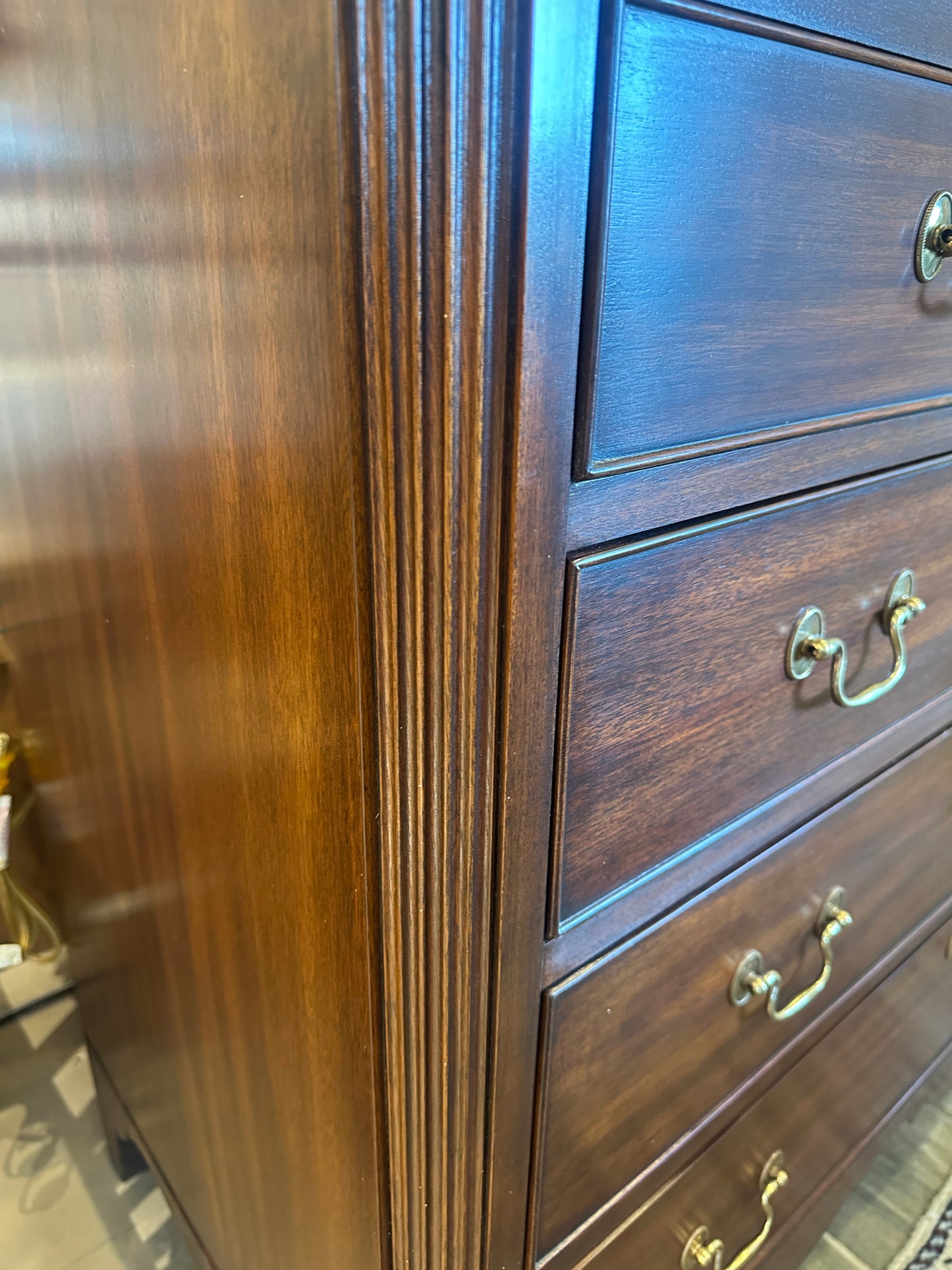 Henkel Harris Block Front Mahogany 5 Drawer Chest (0C401P)