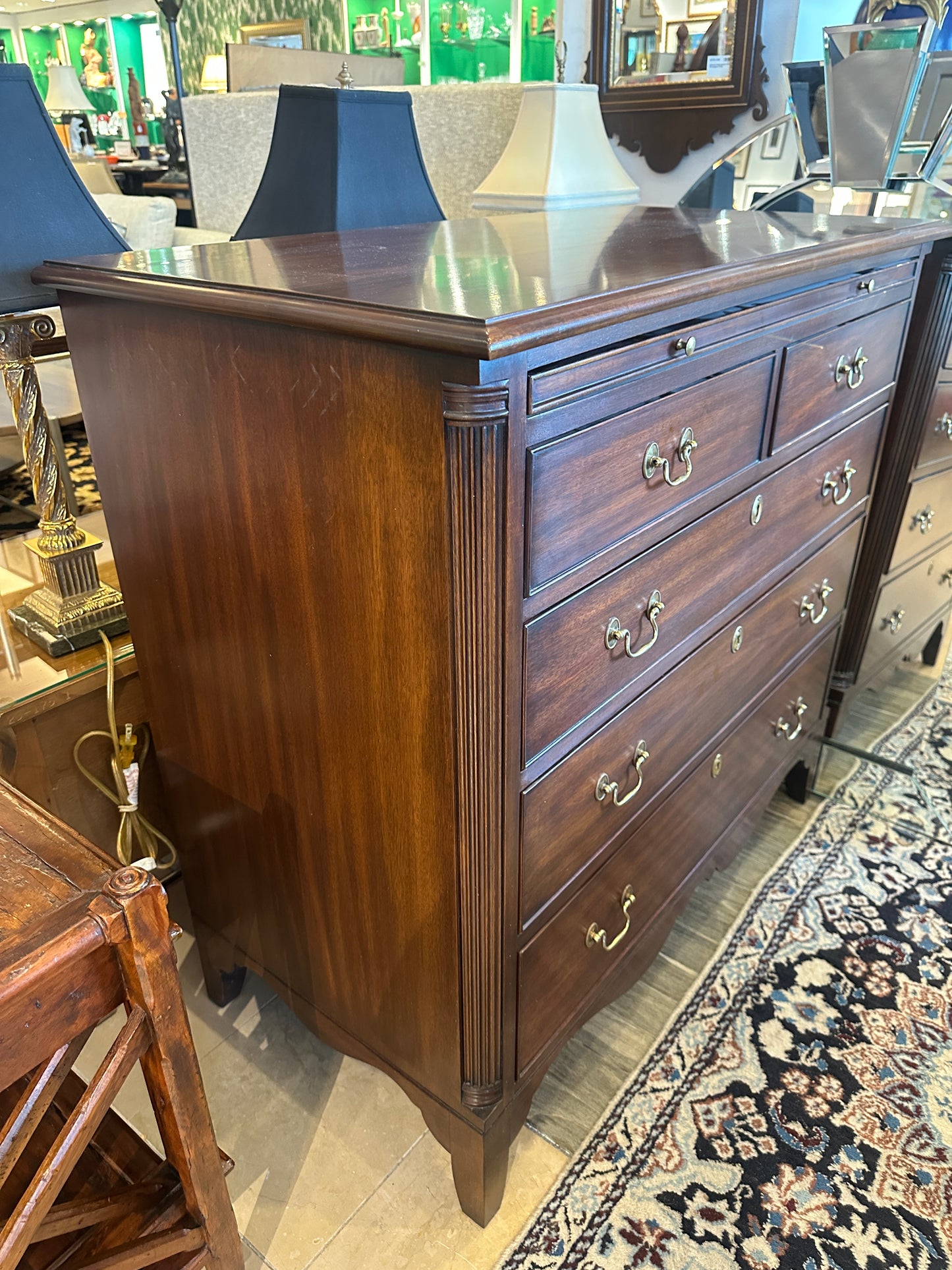 Henkel Harris Block Front Mahogany 5 Drawer Chest (0C401P)