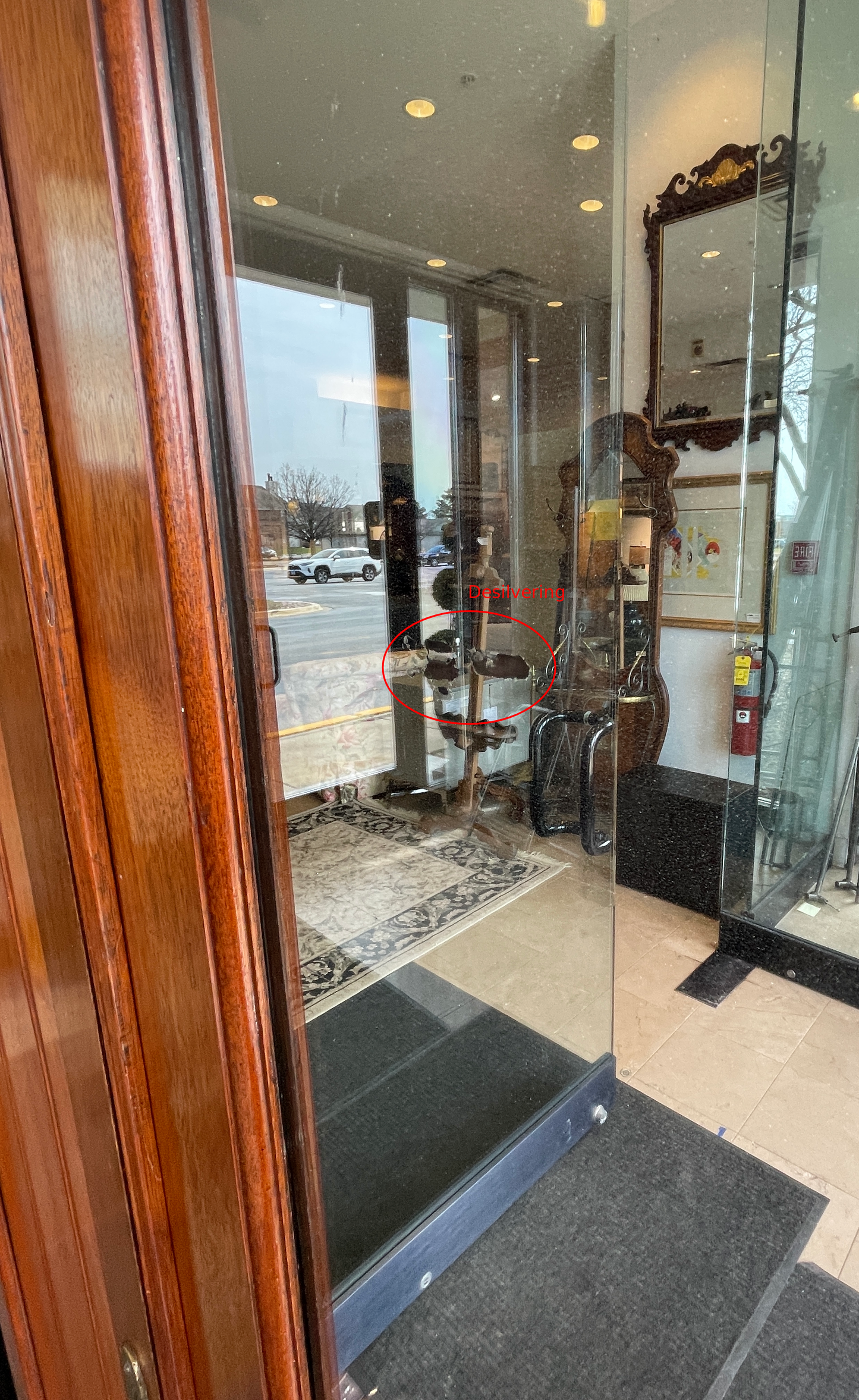 Antique Compactum Wardrobe with Center Mirror, AS IS (0LC003)