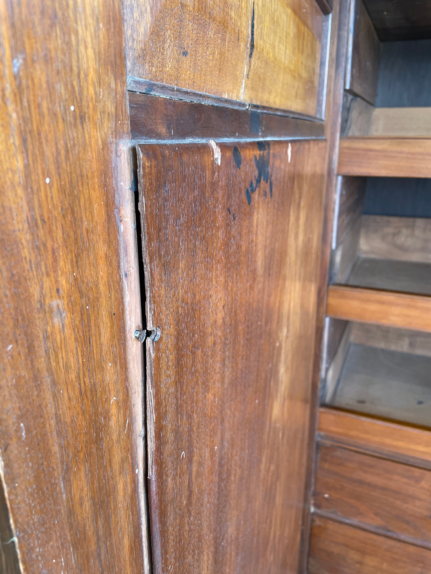 Antique Compactum Wardrobe with Center Mirror, AS IS (0LC003)