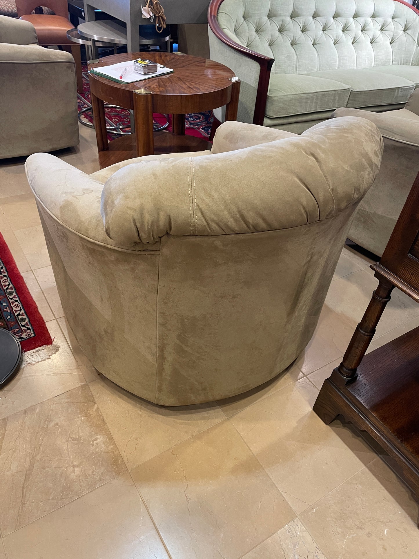 Ultra Suede Swivel Chair, AS IS (Four Available) (0HP001)