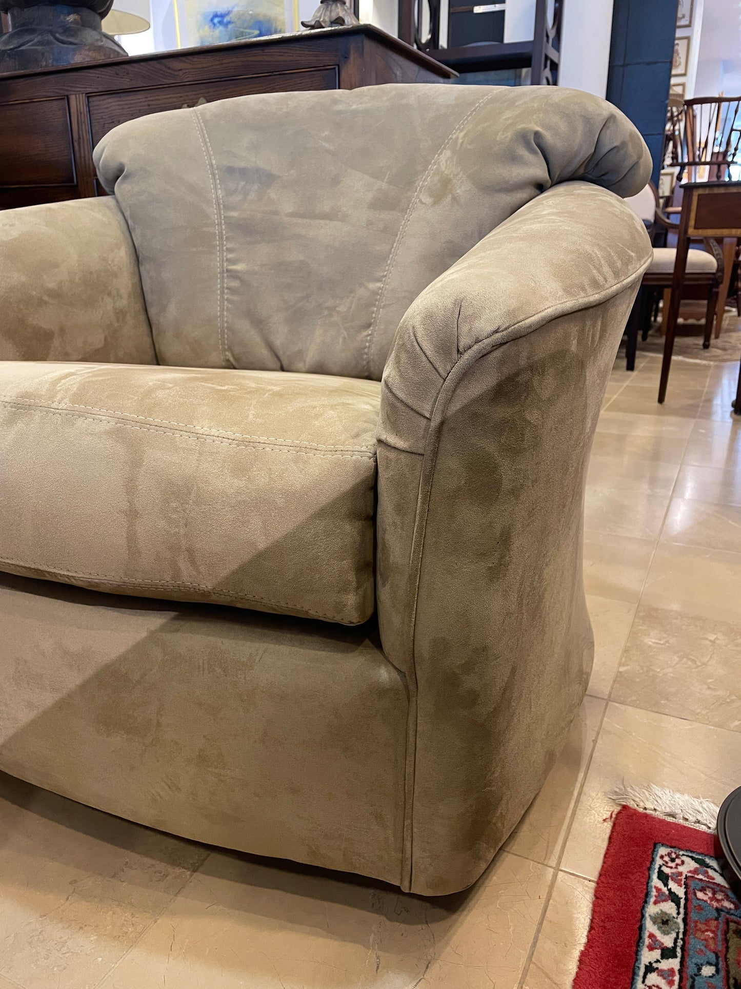 Ultra Suede Swivel Chair, AS IS (Four Available) (0HP001)