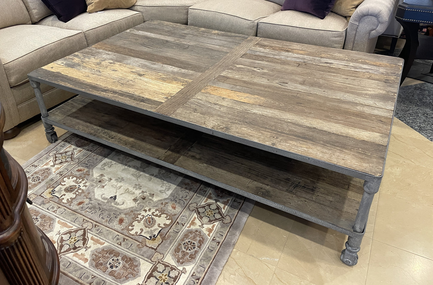 Restoration Hardware Dutch Industrial Oversized Coffee Table (0HP002)