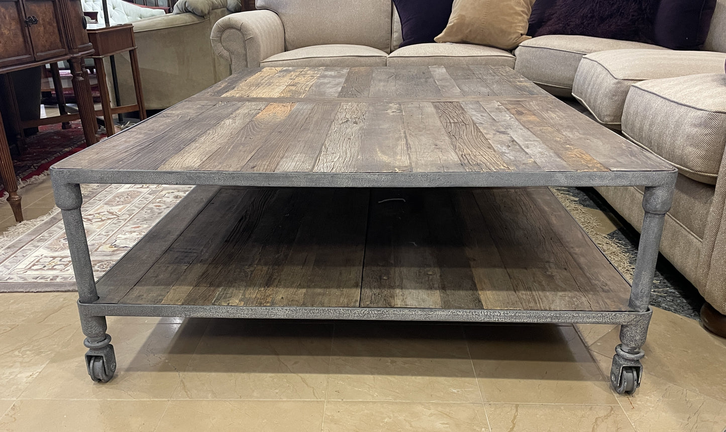 Restoration Hardware Dutch Industrial Oversized Coffee Table (0HP002)