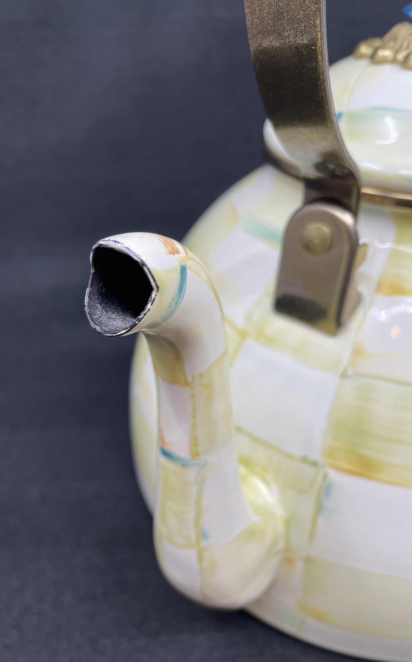 Mackenzie Childs Parchment Check 3qt Teapot (0OO00I)