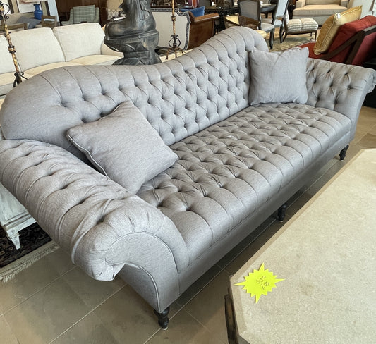 Arhaus Club Line Tufted Inverted Camelback Sofa