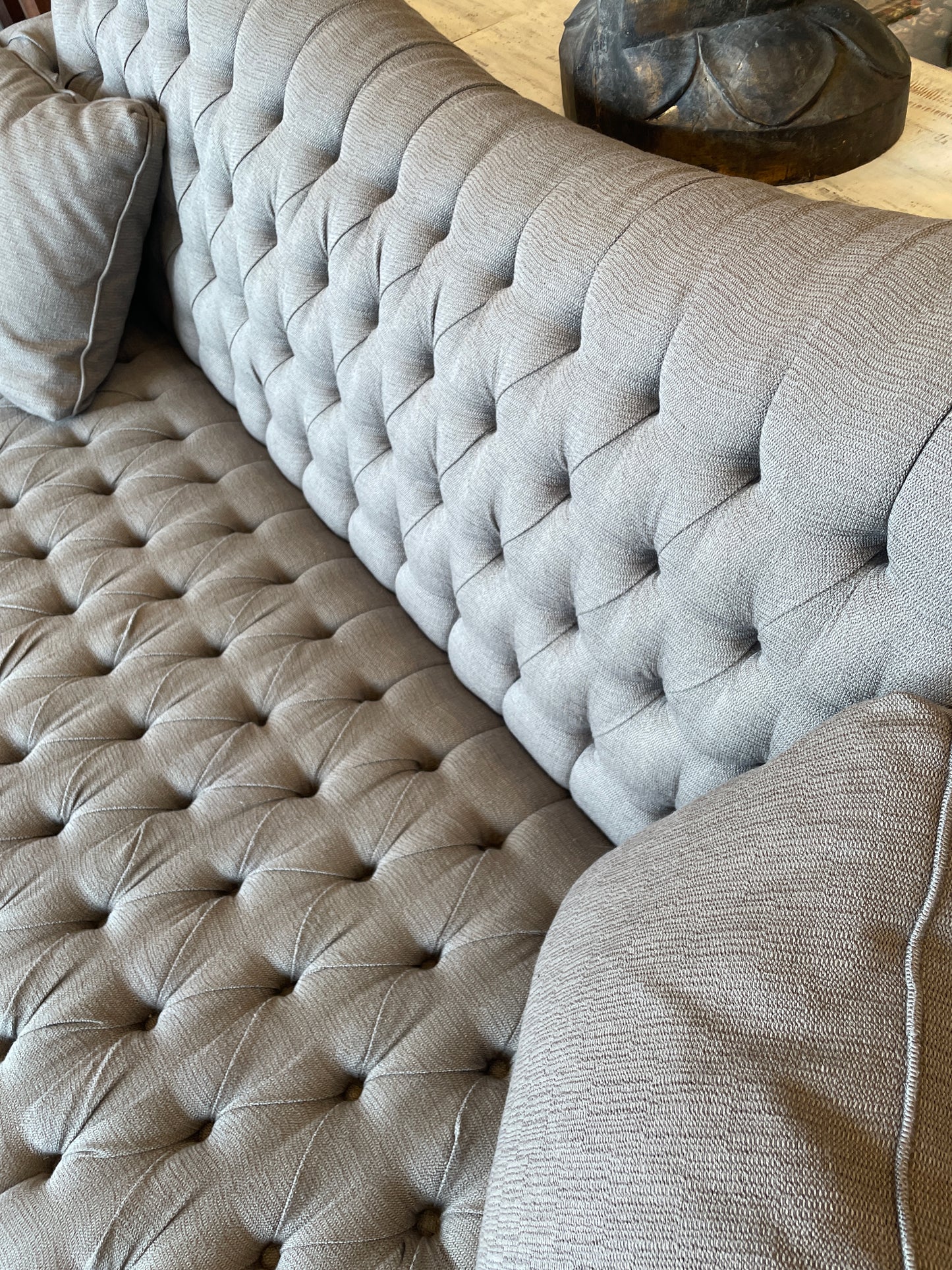 Arhaus Club Line Tufted Inverted Camelback Sofa