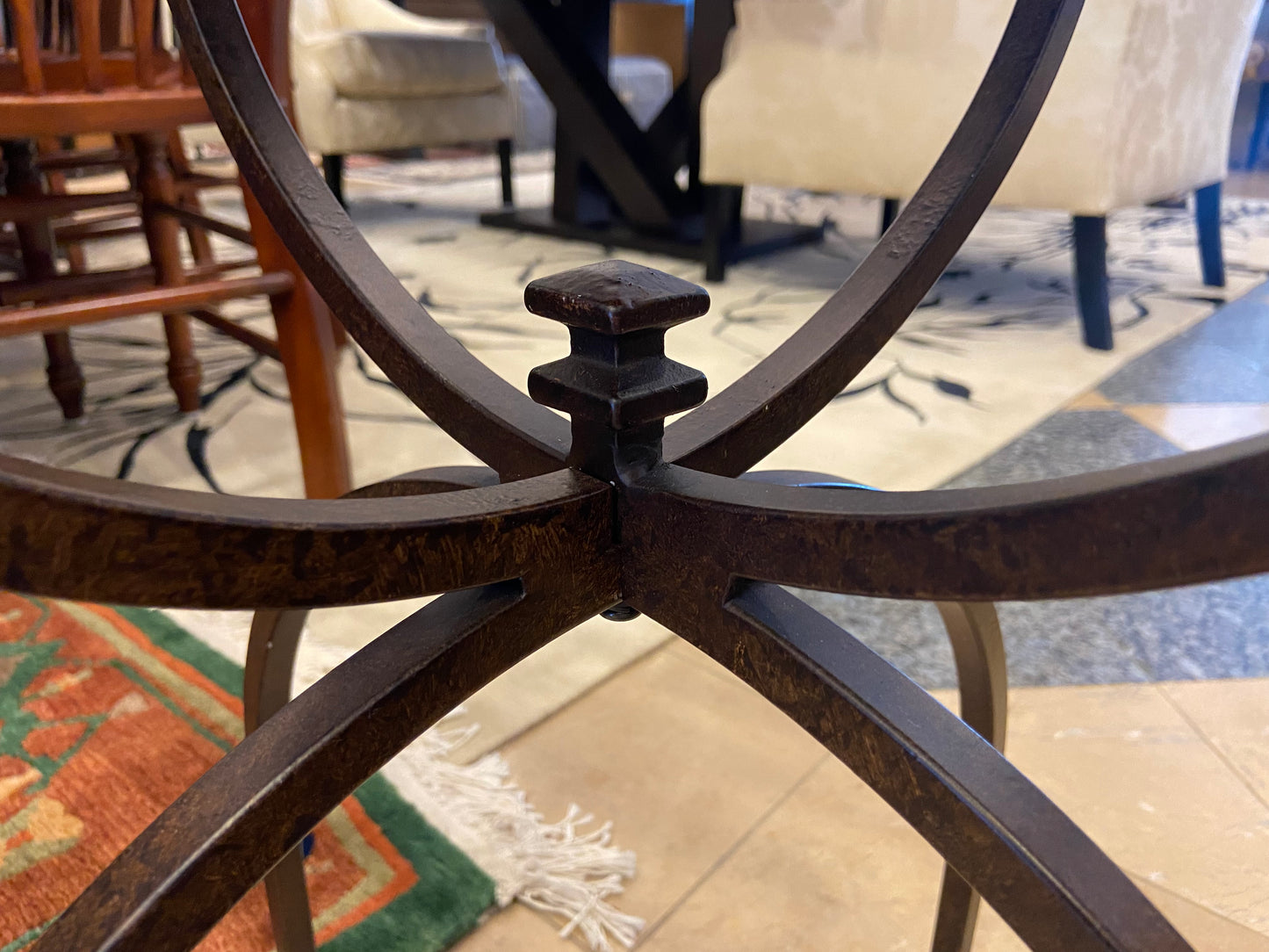 Mirror Topped Metal End Table (24495)