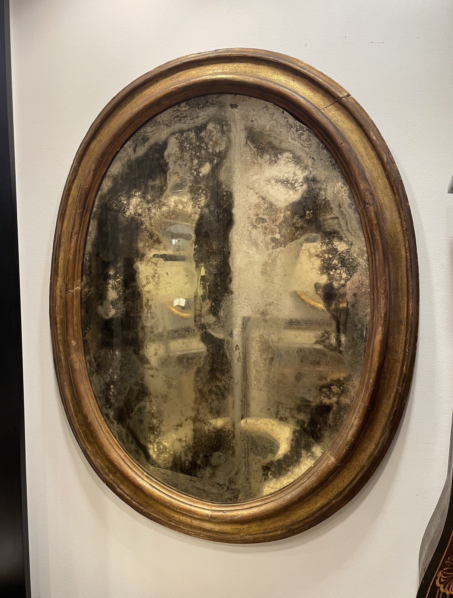 1850's Italian Giltwood Mirror AS IS (Q259JQ)