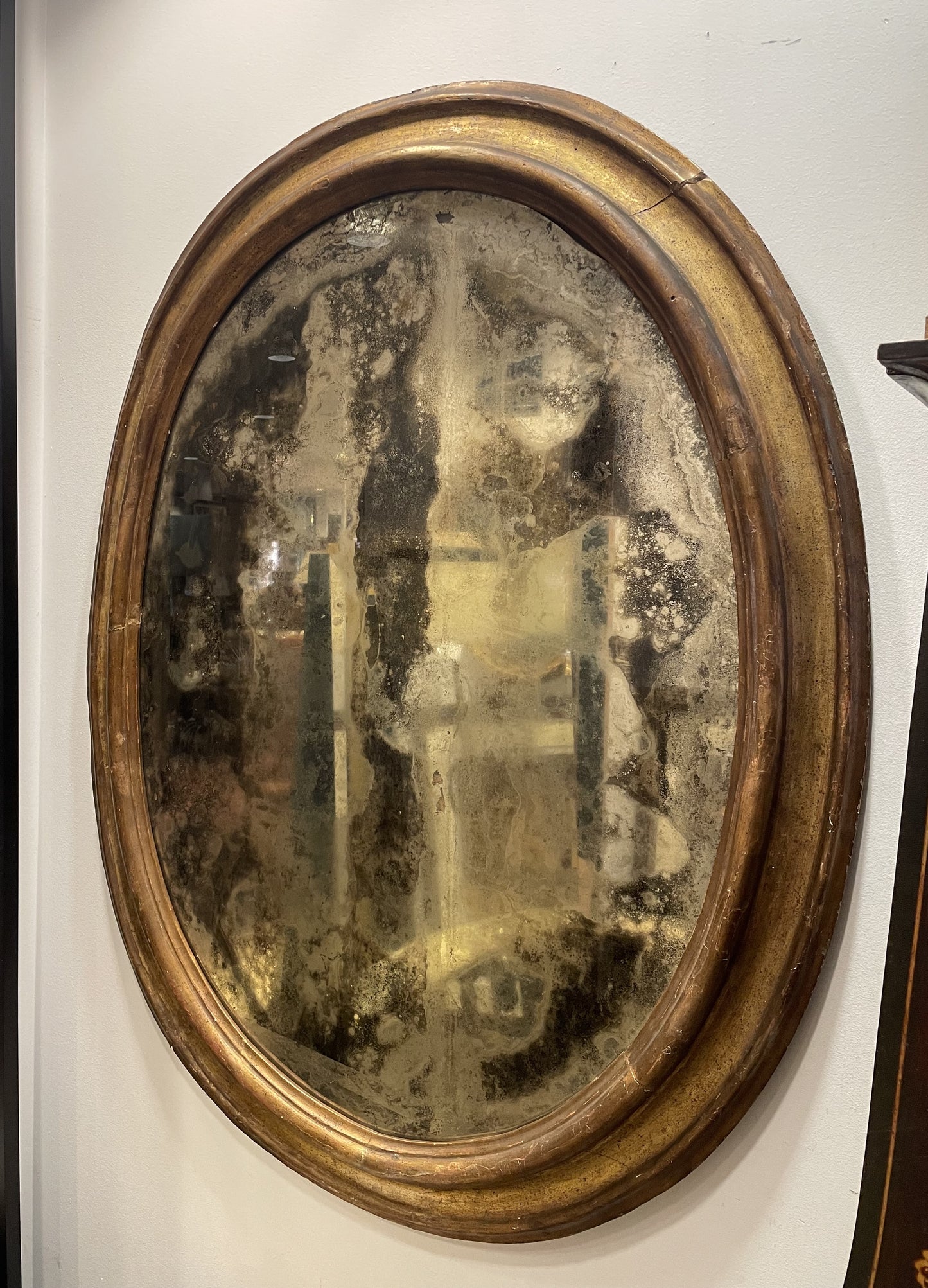1850's Italian Giltwood Mirror AS IS (Q259JQ)