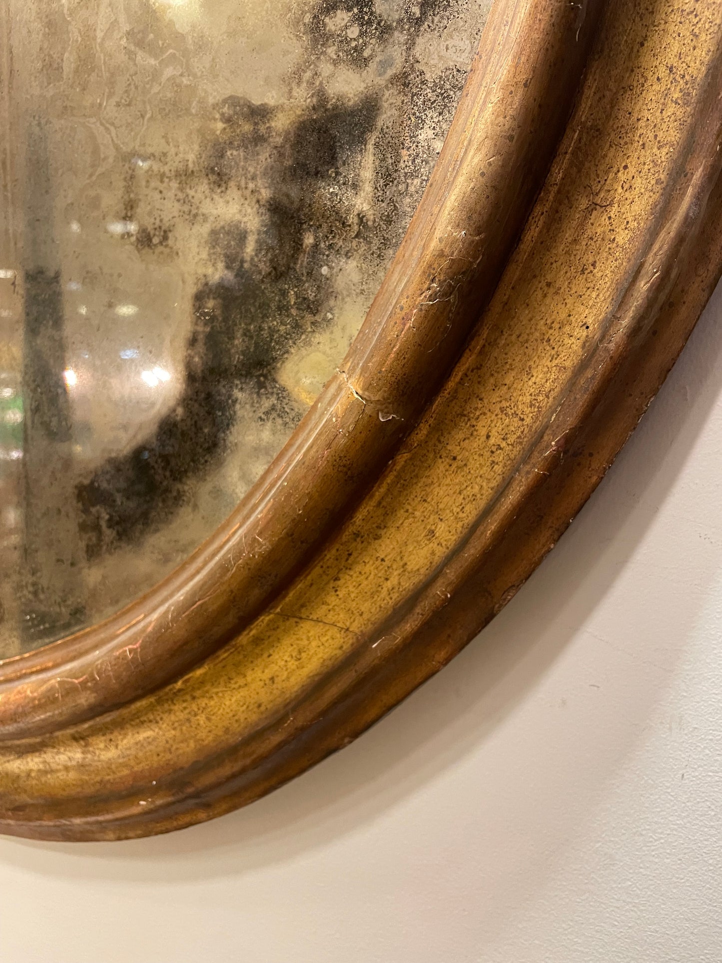 1850's Italian Giltwood Mirror AS IS (Q259JQ)