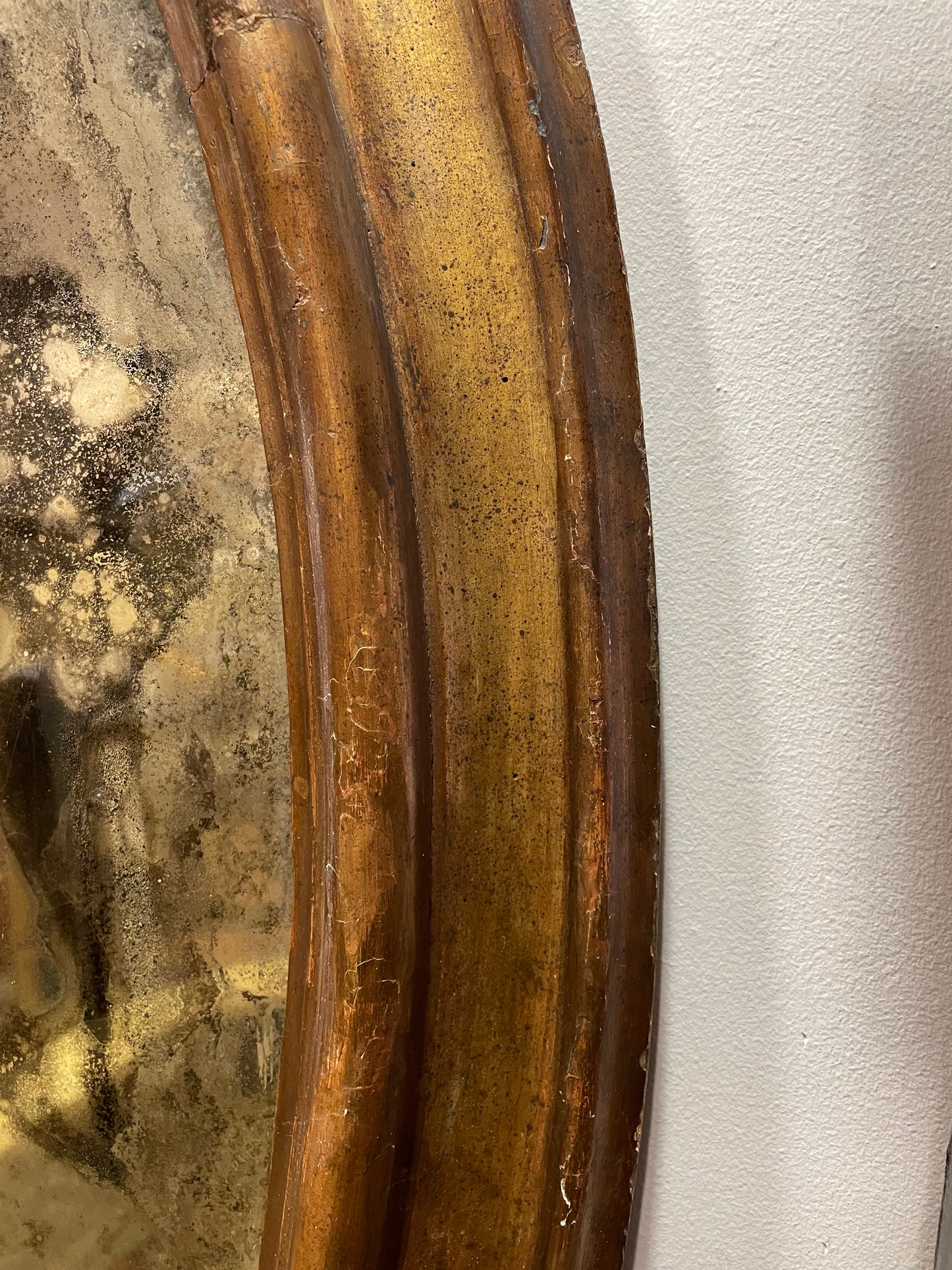 1850's Italian Giltwood Mirror AS IS (Q259JQ)