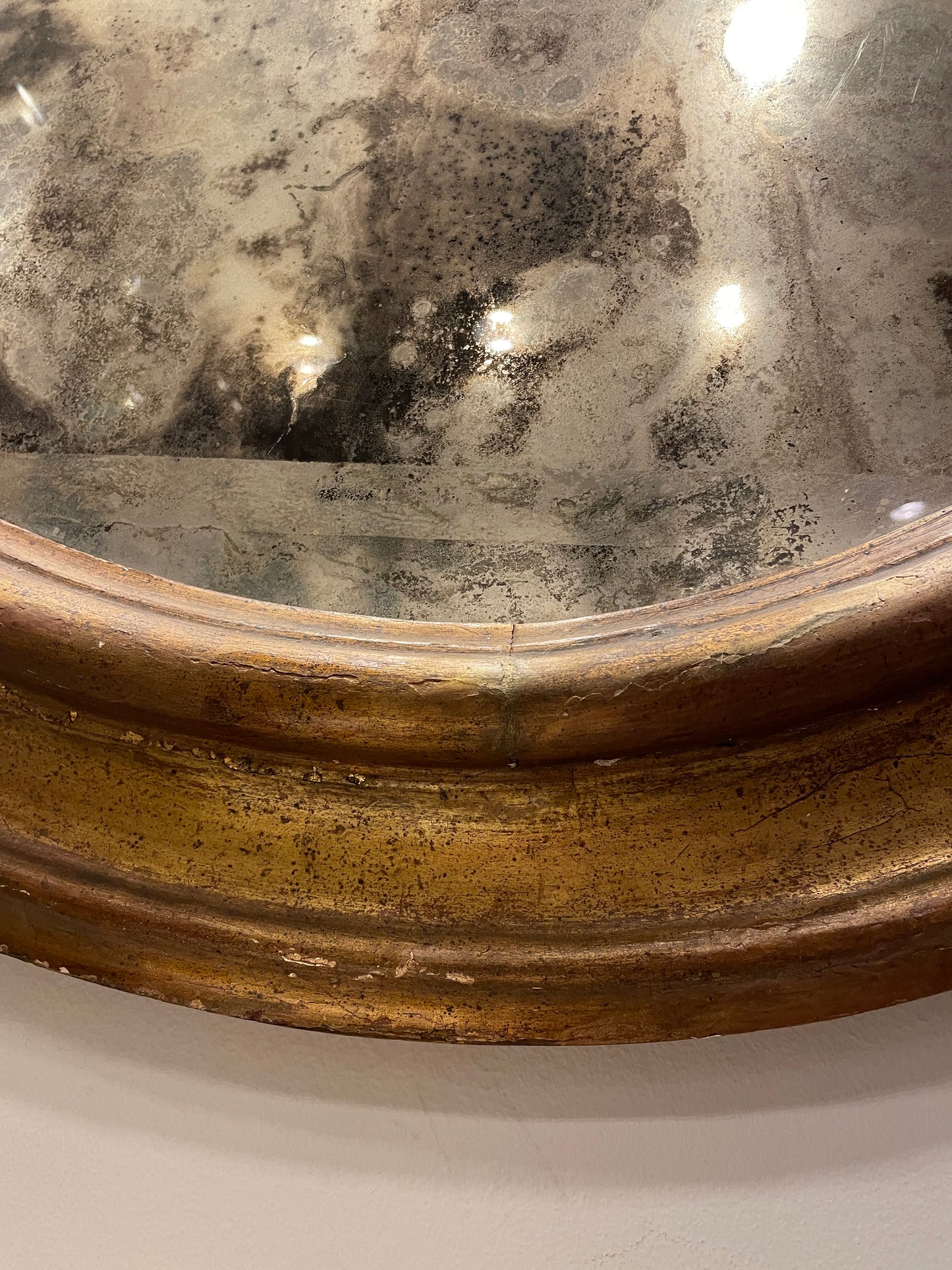 1850's Italian Giltwood Mirror AS IS (Q259JQ)