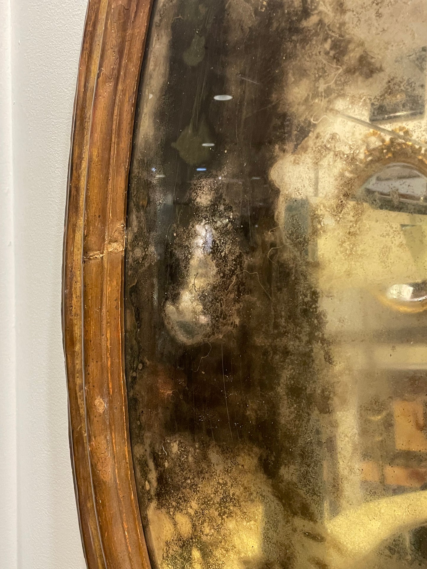 1850's Italian Giltwood Mirror AS IS (Q259JQ)