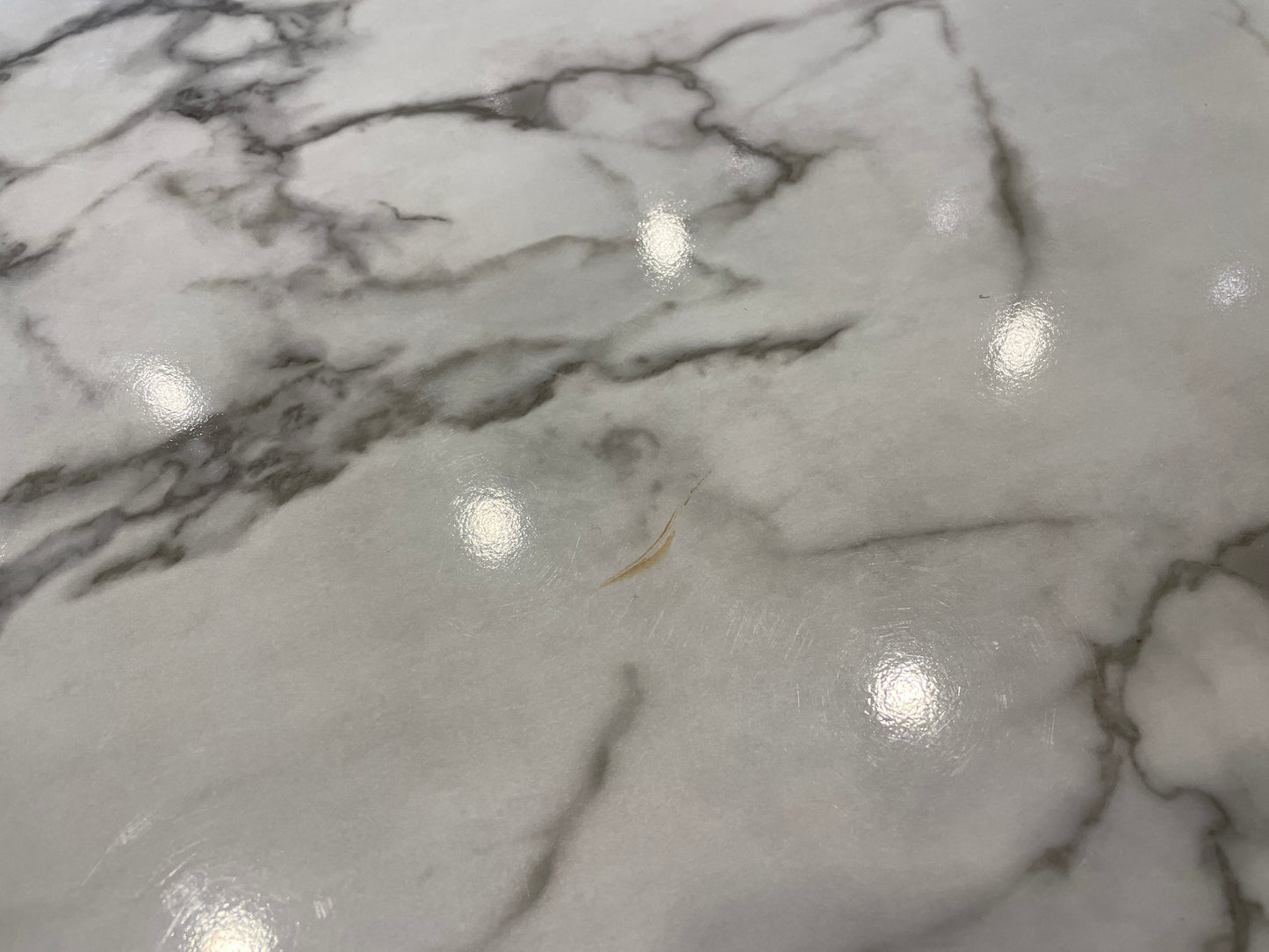 Saarinen Style Faux Marble Center Table with Bronze Base (0LG012)