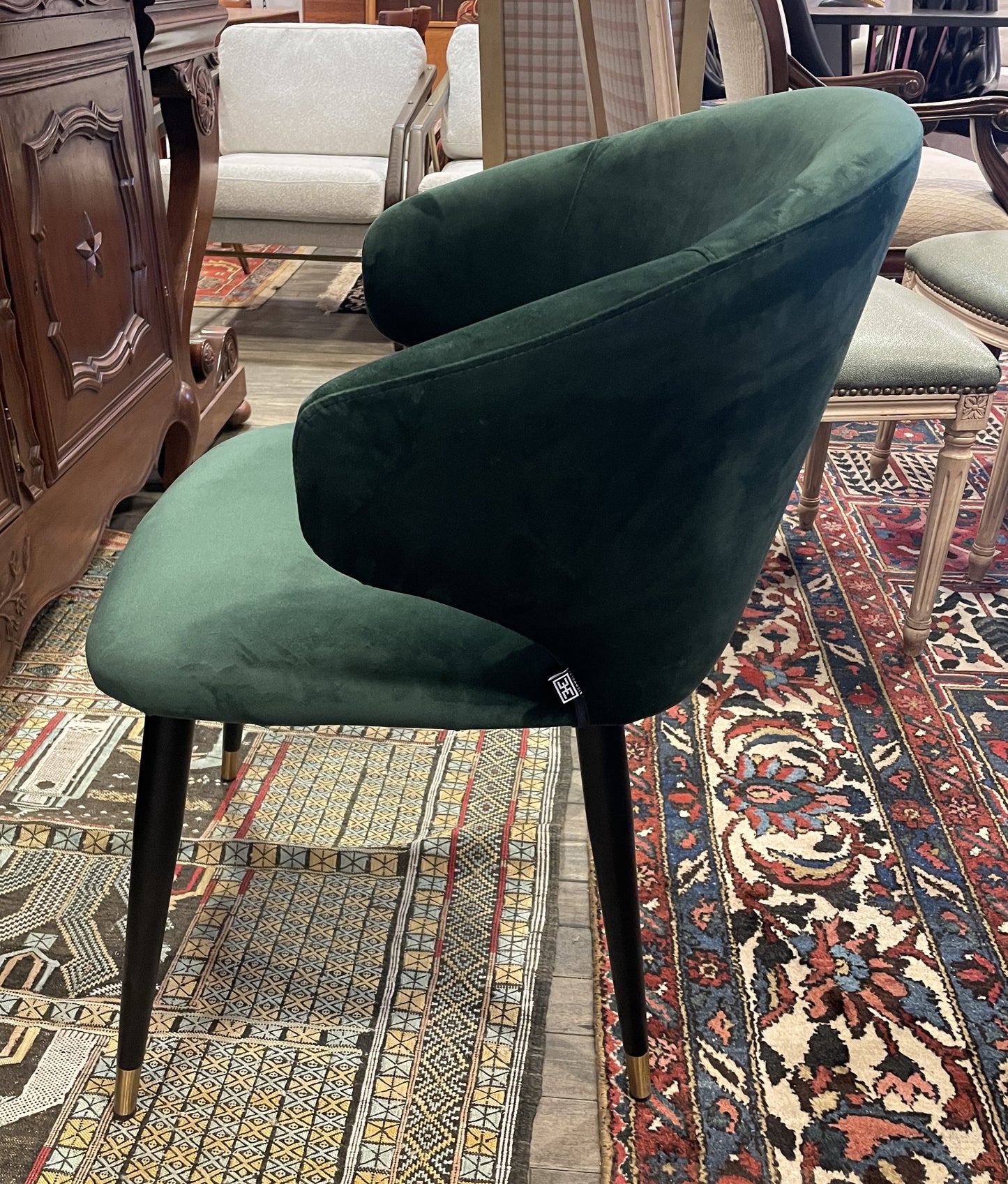 Eichholtz "Volante" Green Dining Chairs, set of 8 (0LG016)