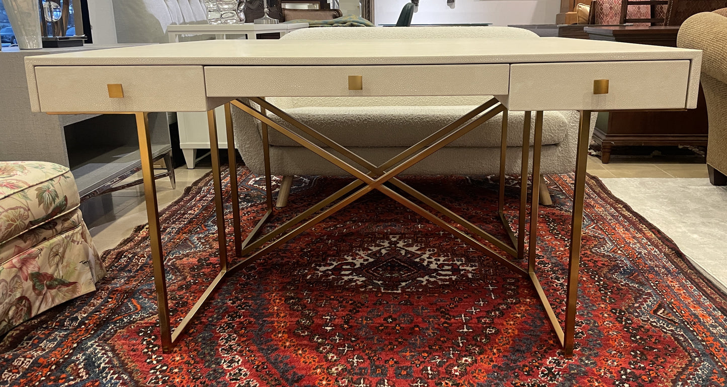 CB2 Faux Shagreen "Avalon" Desk (Two available 0LG00F and 0LG00G)