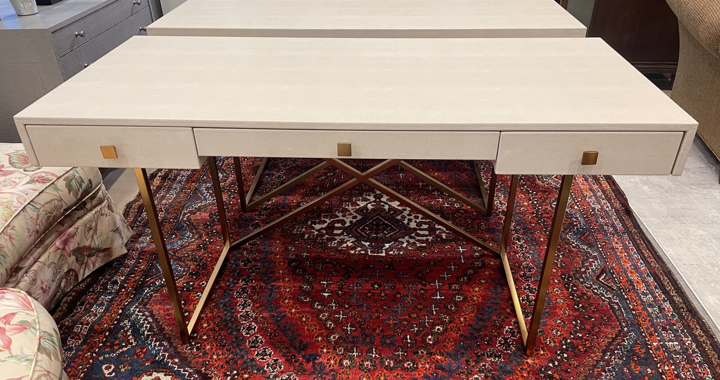 CB2 Faux Shagreen "Avalon" Desk (Two available 0LG00F and 0LG00G)