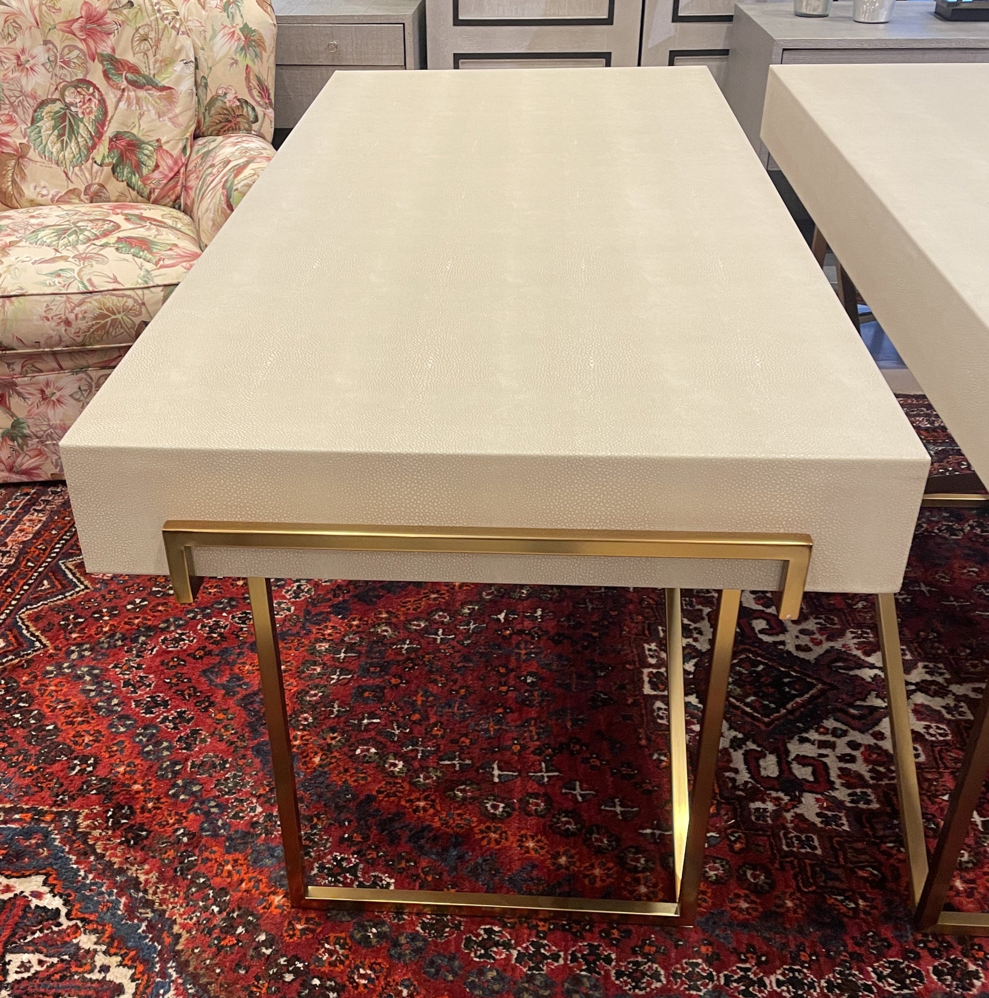 Avalon Ivory Faux Shagreen Desk Avalon Ivory Faux Shagreen Desk