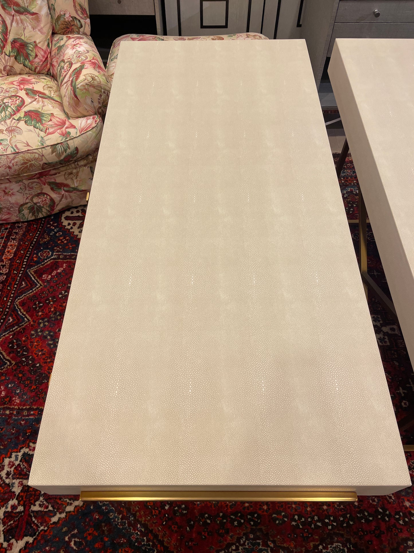 CB2 Faux Shagreen "Avalon" Desk (Two available 0LG00F and 0LG00G)