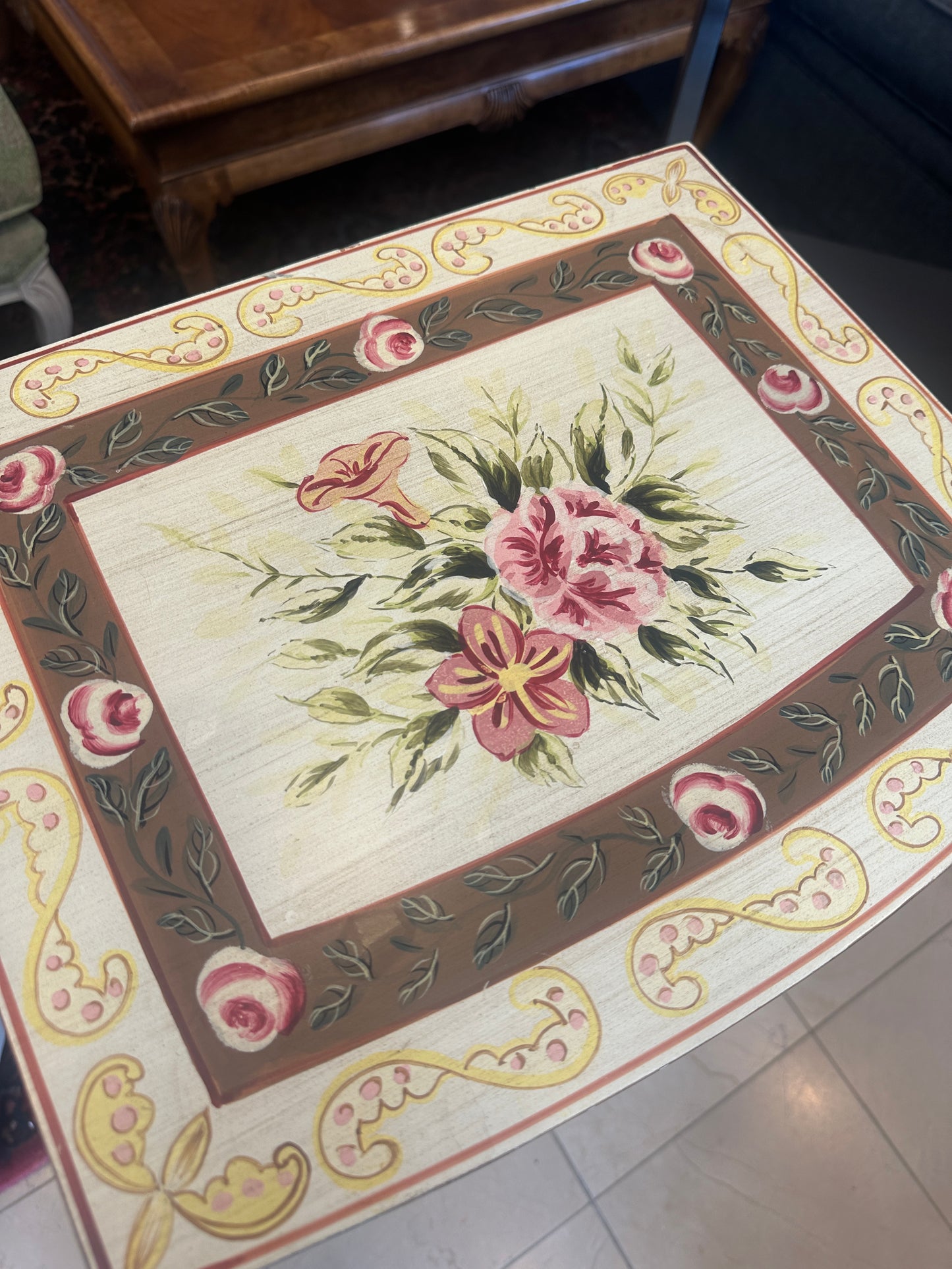 Floral Painted Jewelry Cabinet (01401N)