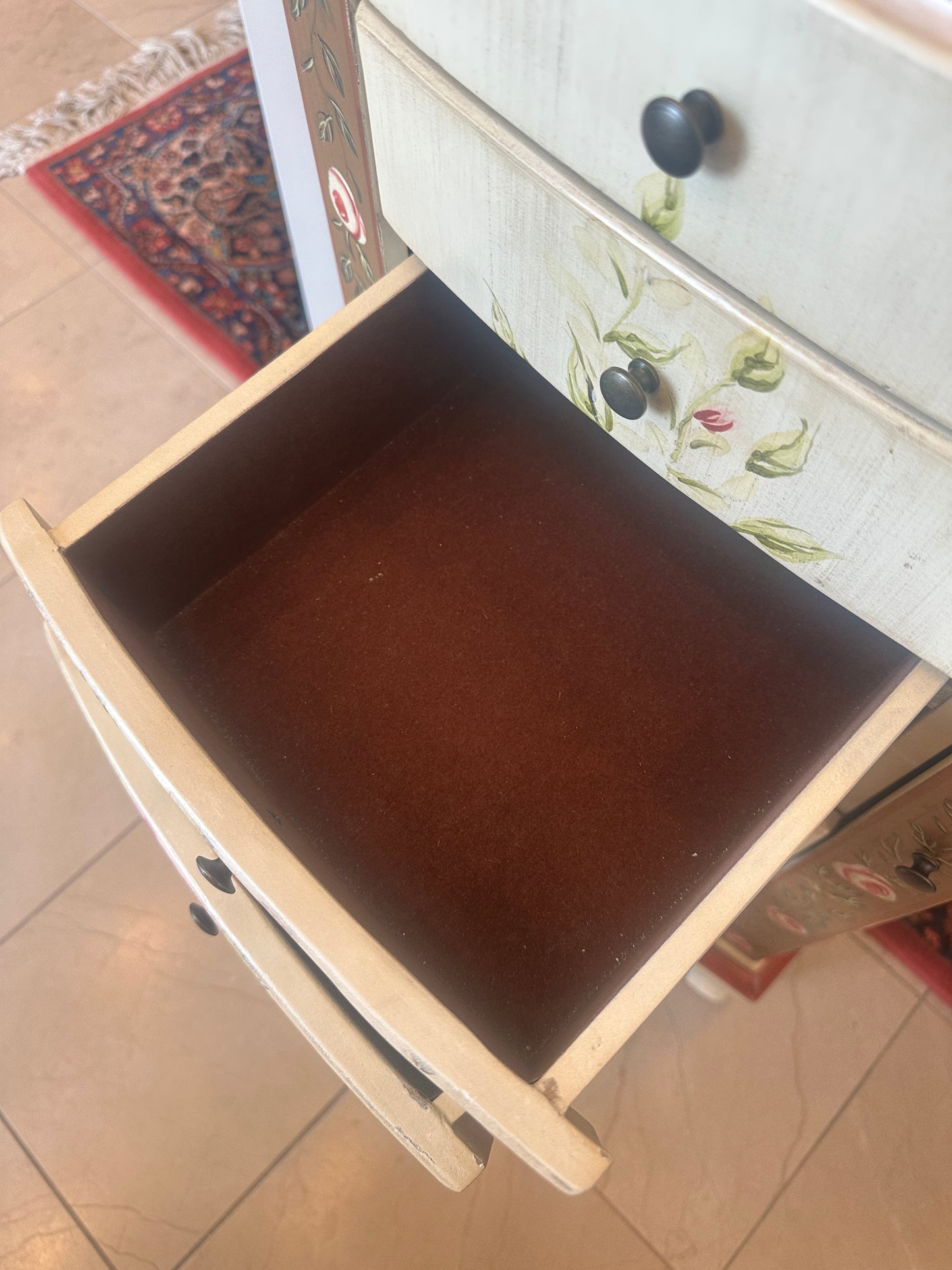 Floral Painted Jewelry Cabinet (01401N)